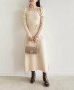 【SALE/50%OFF】RANDA 【選べる丈感】スクエアネックニットワンピース ランダ ワンピース・ドレス ワンピース ネイビー ベージュ ブラウン【送料無...