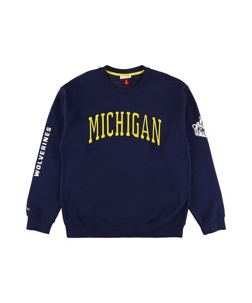 Mitchell & Ness ~VK [A&obN t[X N[ NCAA THERE AND BACK FLEECE CREW MICHIGAN [L[[GXG[ gbvX ̑̃gbvX lCr[yz