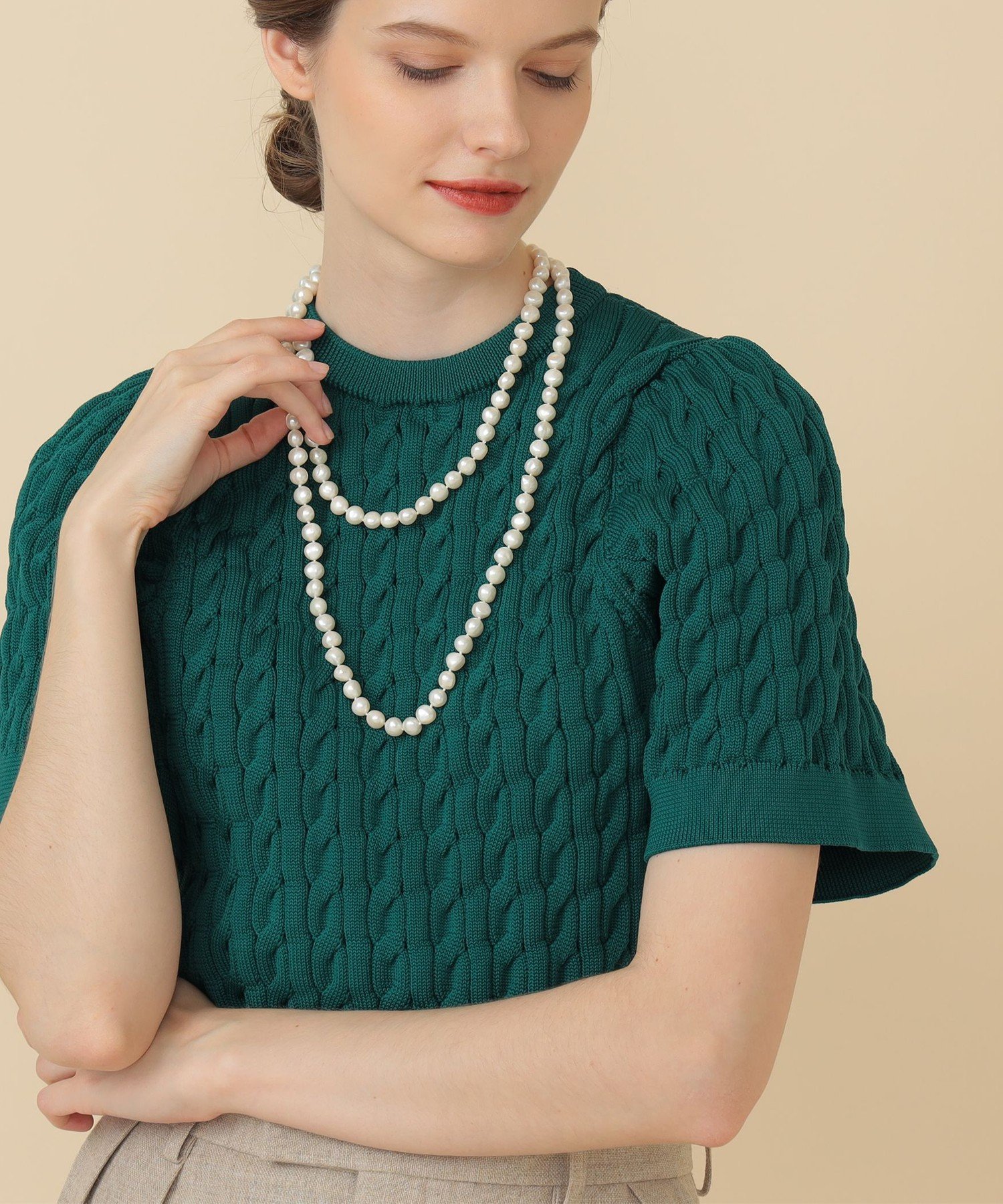 EFFE BEAMS gren / パール ロングネックレス デミルクス ビームス アクセサリー・腕時計 その他のアクセサリー・腕時計 ホワイト【送料無料】
