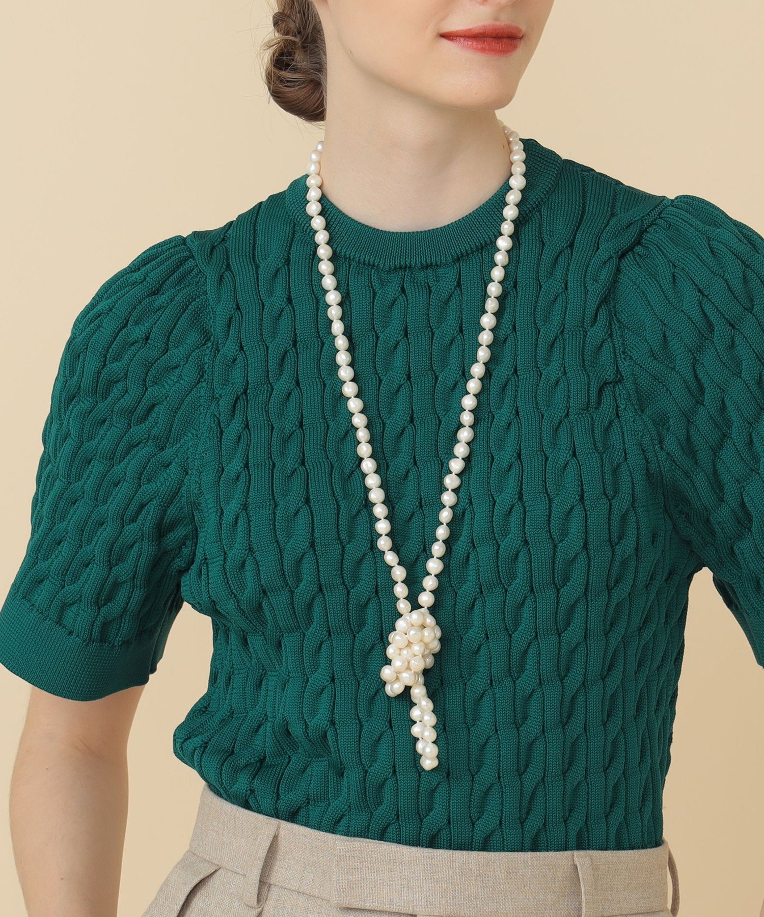 EFFE BEAMS gren / パール ロングネックレス デミルクス ビームス アクセサリー・腕時計 その他のアクセサリー・腕時計 ホワイト【送料無料】