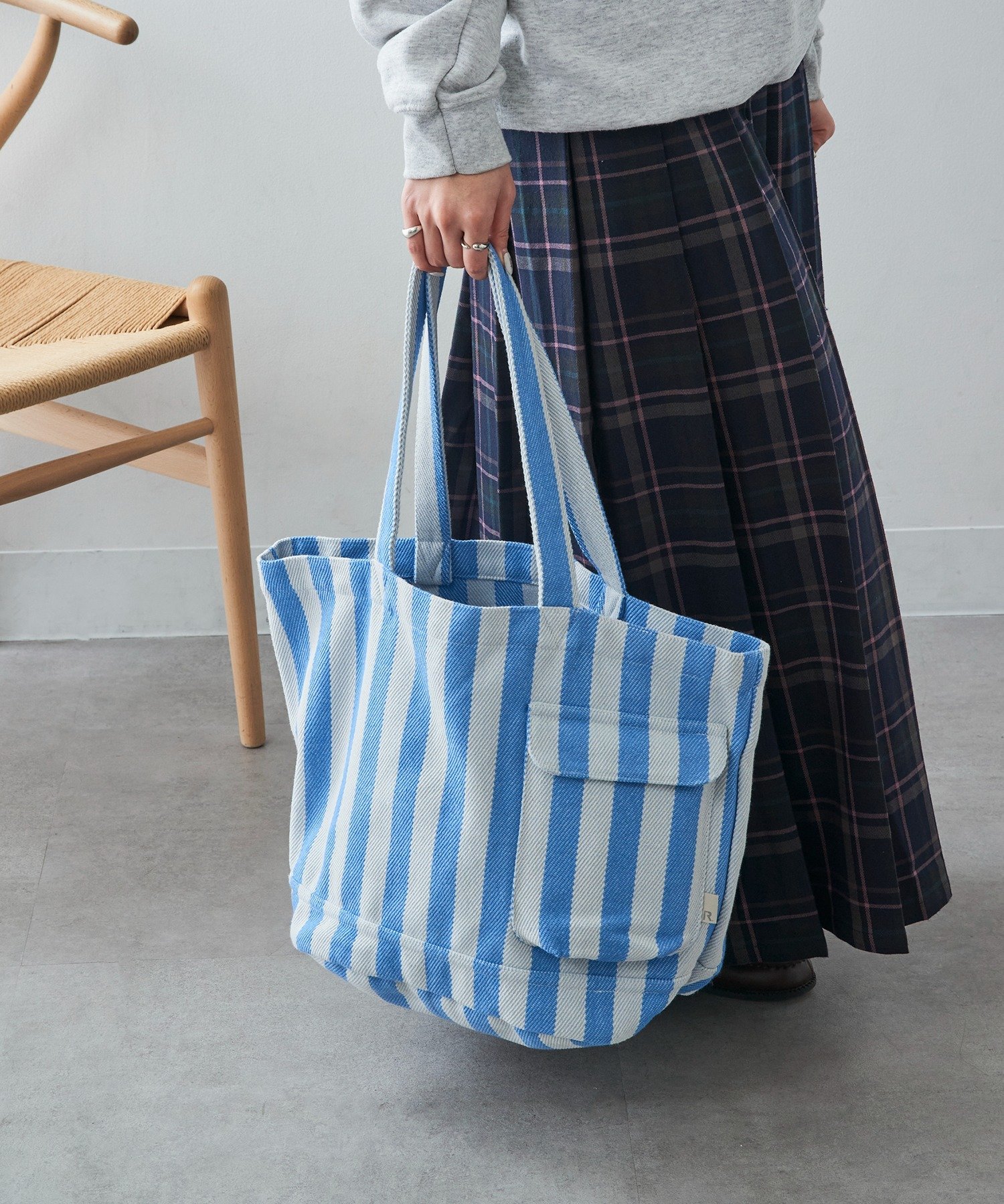 ROOTOTE ROOTOTE/SN.ミディアム.リサイクルコットン-C/B トートバッグ 3066/1409 セットアップセブン バッグ トートバッグ カーキグリーン グレー ホワイト グリーン イエロー ブラック