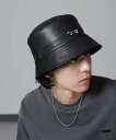 【SALE/60%OFF】NANO universe PENNEYS BLACK フェイクレザーバケットハット ナノユニバース 帽子 その他の帽子 ブラック