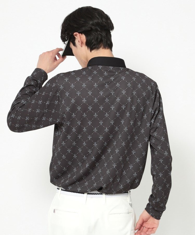【SALE／20%OFF】adabat 【新レーベル ADABAT NAVY】吸水速乾 フルールドリス長袖ポロシャツ アダバット トップス ポロシャツ ブラック【送料無料】