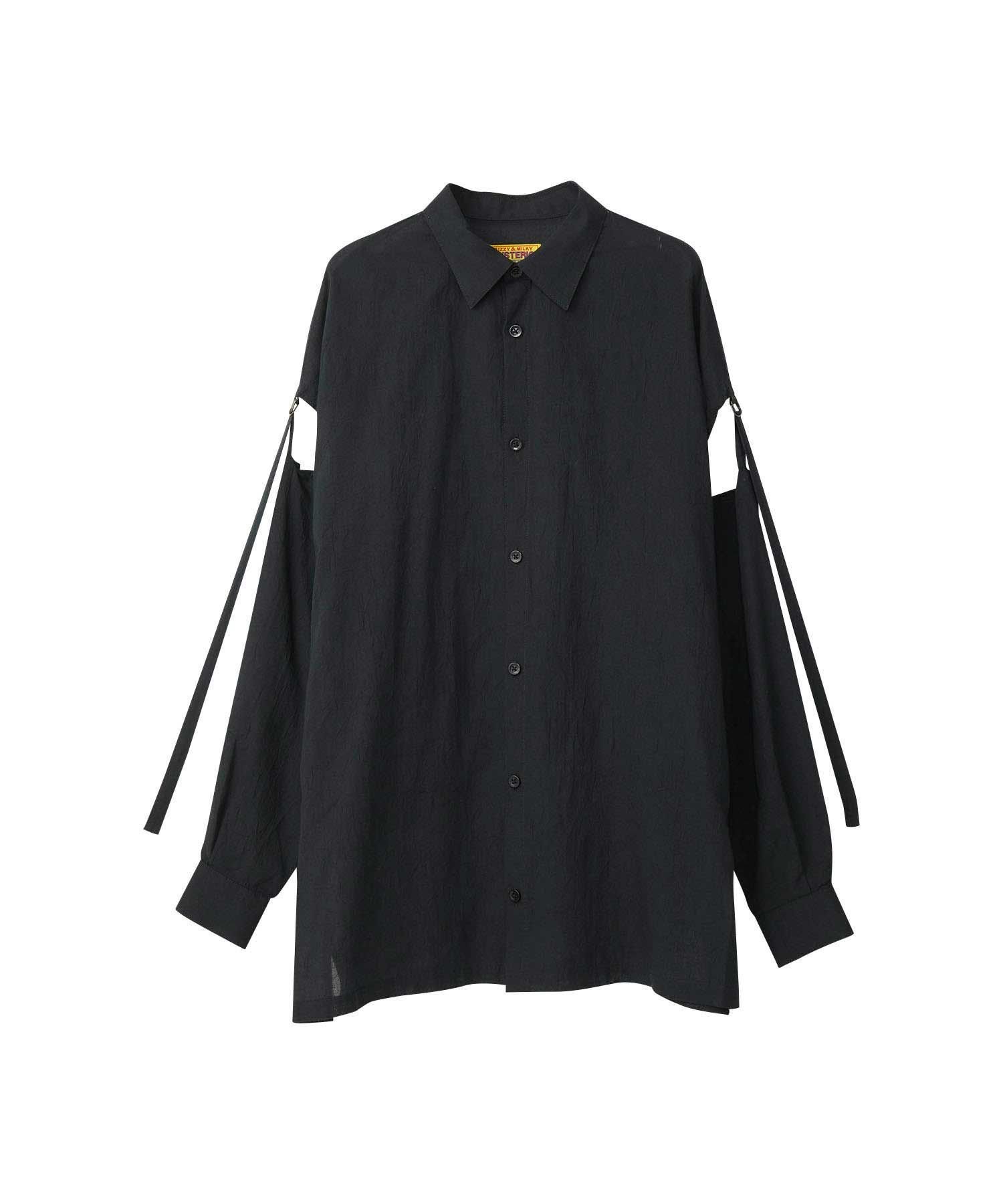 HYSTERIC GLAMOUR SHOCKING BAD GIRL スリットスリーブシャツ ヒステリックグラマー トップス シャツ・ブラウス ホワイト カーキグリーン ブラック【送料無料】