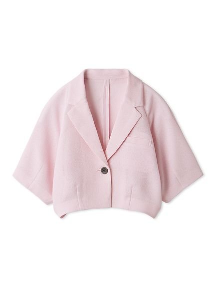 【SALE／50%OFF】LILY BROWN カラミハーフスリーブジャケット リリーブラウン ジャケット・アウター テーラードジャケット・ブレザー ピンク ブラック ホワイト【送料無料】