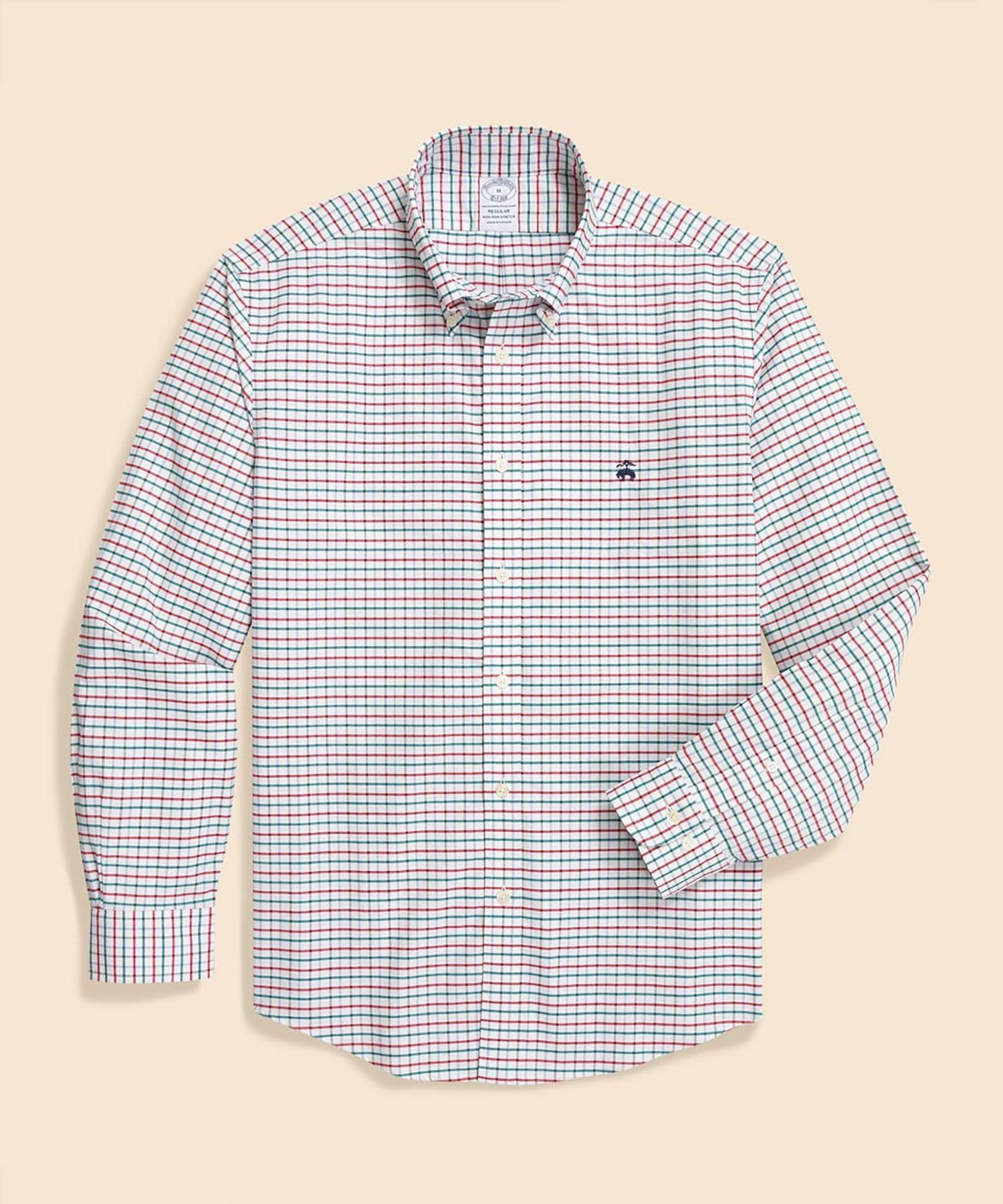 【SALE／35%OFF】BROOKS BROTHERS ストレッチオックスフォード GFロゴ シーズナルパターン カジュアルシャツ Regular Fit ブルックス ブラザーズ トップス シャツ・ブラウス レッド ネイビー ブルー ホワイト【送料無料】