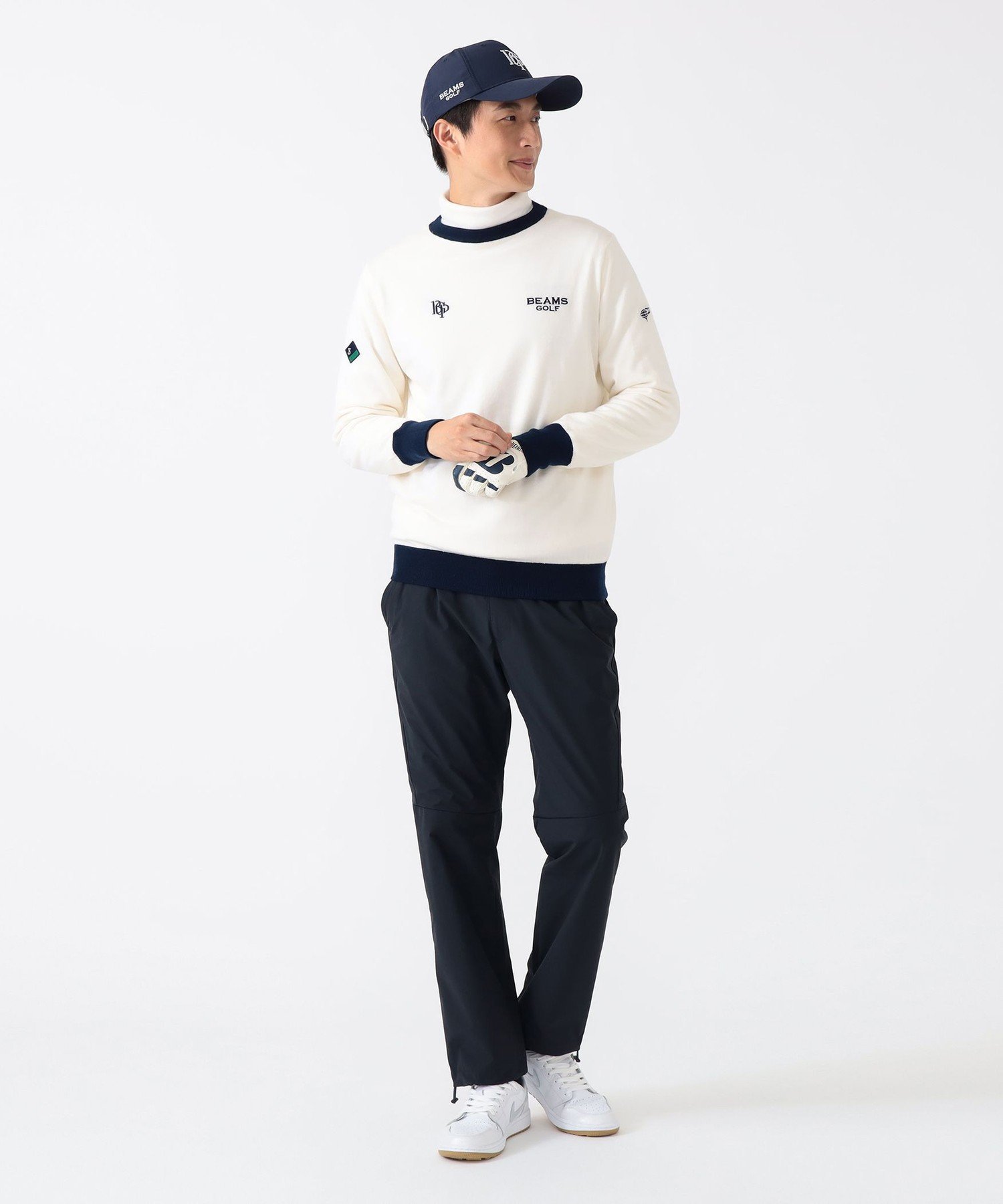 【SALE／30%OFF】BEAMS GOLF PURPLE LABEL ＜MEN＞PURPLE LABEL / エアシャット 裏付き スフィダンテ ニット(25FWシーズンカラー) ビームス ゴルフ トップス ニット ホワイト レッド【送料無料】