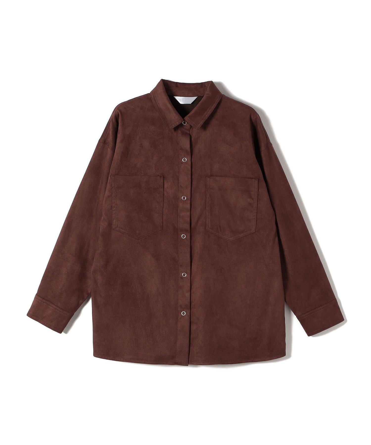 【SALE／60%OFF】SHIPS Colors SHIPS Colors:フェイクスエード(ポリエステル)シャツ◇ シップス トップス シャツ・ブラウス ベージュ ブラウン