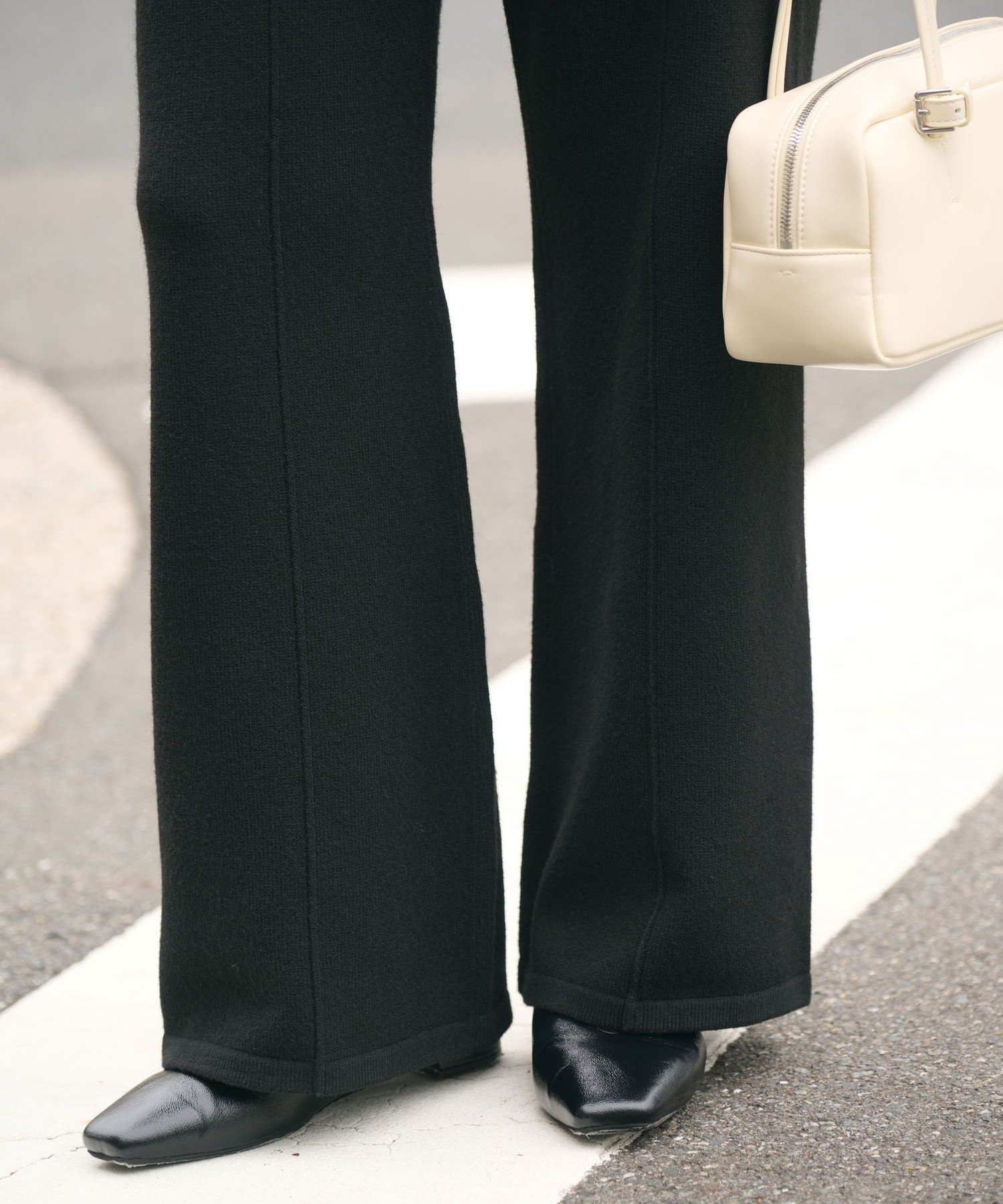 【SALE／50%OFF】UNITED ARROWS green label relaxing 【WEB限定】＜at ease＞ニット パンツ ウォッシャブル ユナイテッドアローズ グリーンレーベルリラクシング パンツ その他のパンツ ブラック グレー