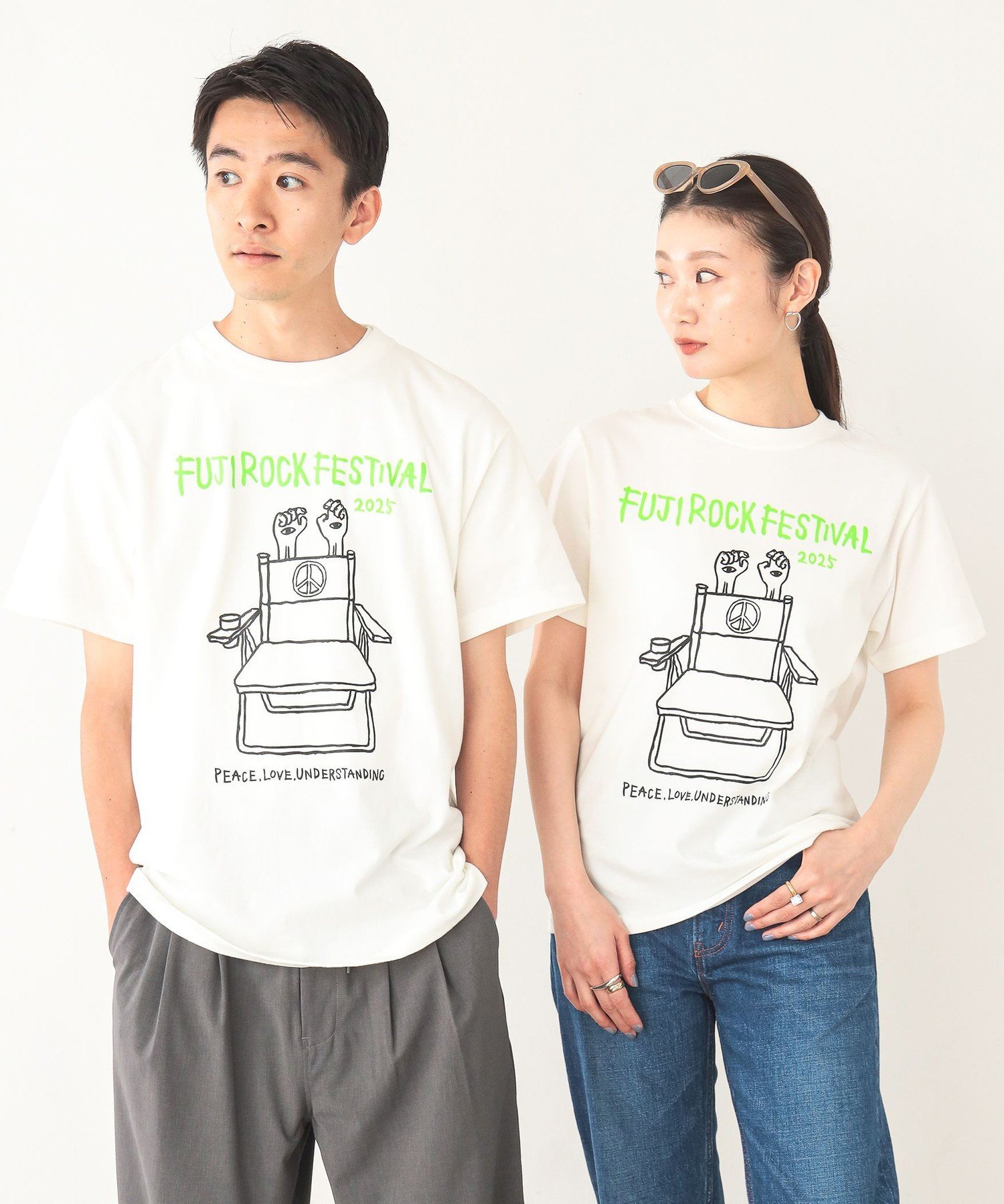 【SALE／30%OFF】Ray BEAMS ＜WOMEN＞FUJI ROCK FESTIVAL'25 / UENO KOSEI Hello, It's me T-SHIRT ビームス アウトレット トップス カットソー・Tシャツ ホワイト【送料無料】