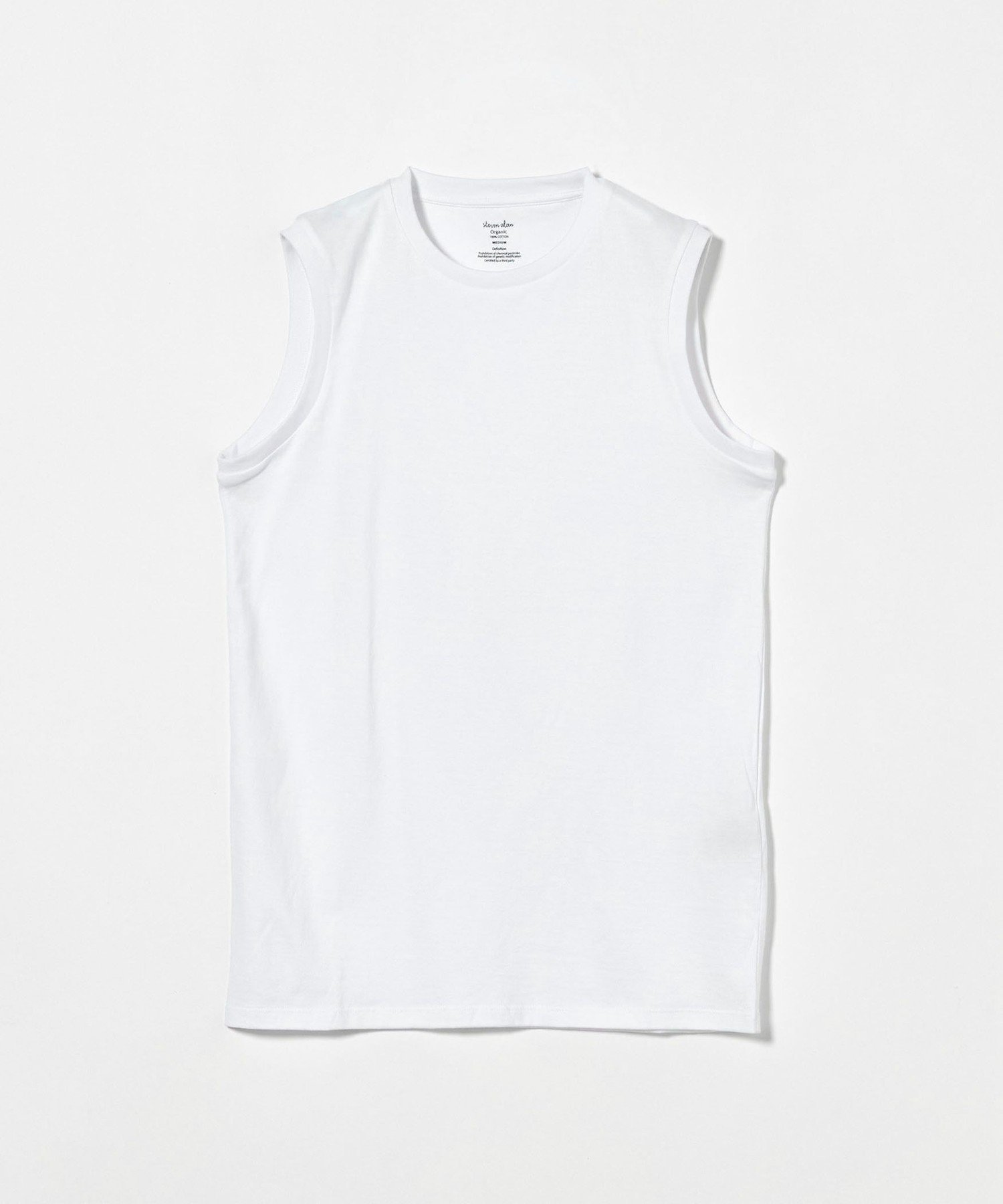 【SALE／30%OFF】Steven Alan ＜Steven Alan＞ オーガニックコットン ノースリーブ Tシャツ ユナイテッドアローズ アウトレット トップス カットソー・Tシャツ ブラック ホワイト【送料無料】
