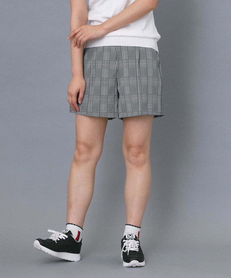 【ADABAT NAVY】撥水 クールチェックプリントキュロット アダバット パンツ その他のパンツ ネイビー
