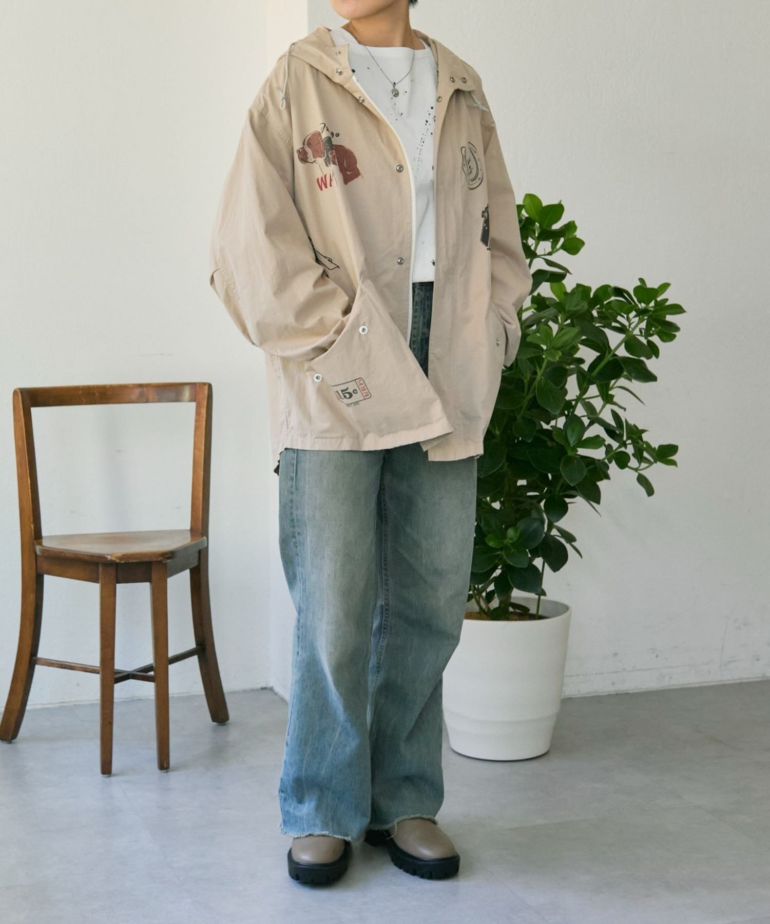 Kendai×SUM1 STYLE別注マンパ【SUM1 STYLE】 イア パピヨネ ジャケット・アウター その他のジャケット・アウター ベージュ ブルー