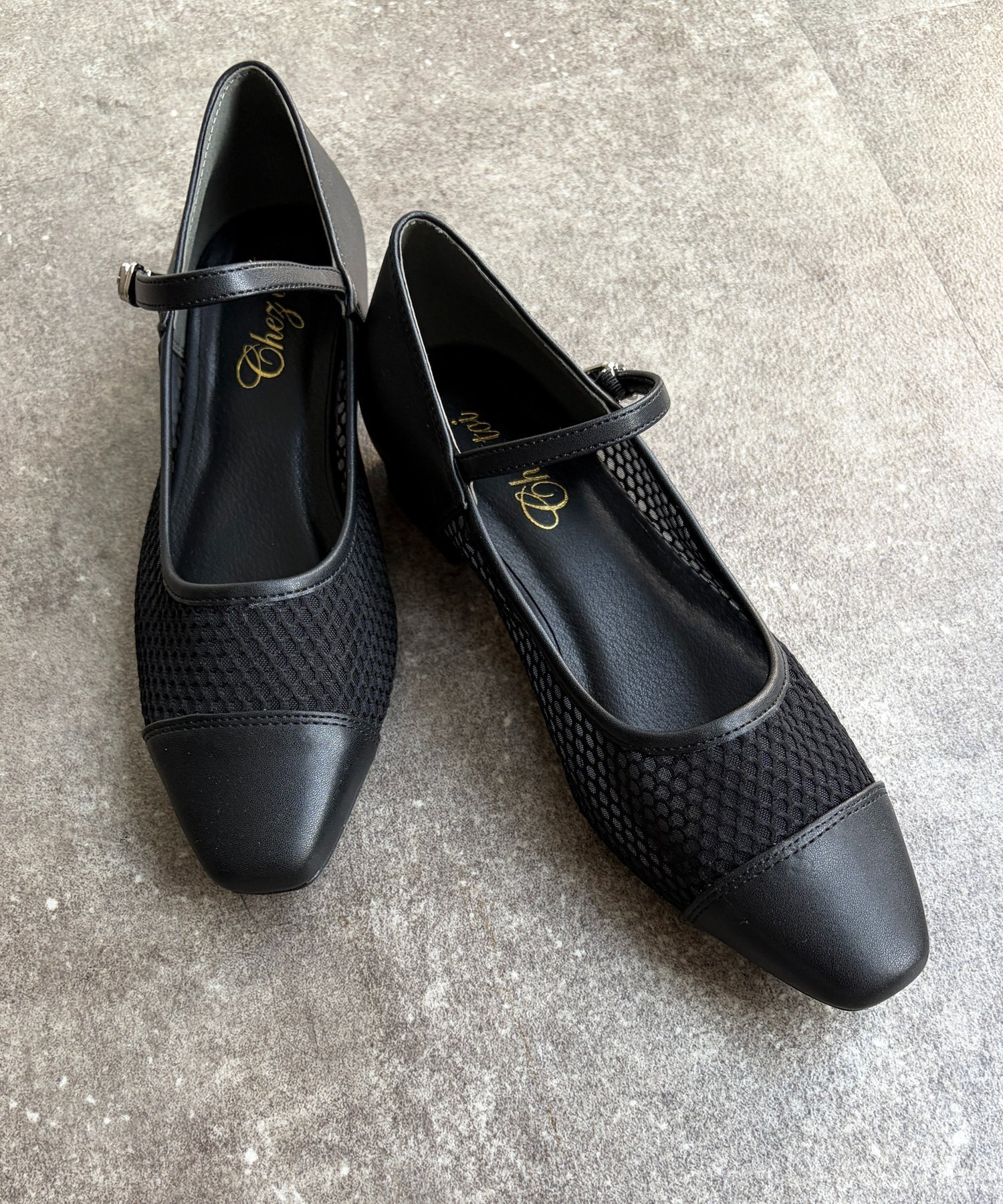 【SALE／28%OFF】Chez toi メッシュメリージェーン シェトワ シューズ・靴 その他のシューズ・靴 ブラック シルバー