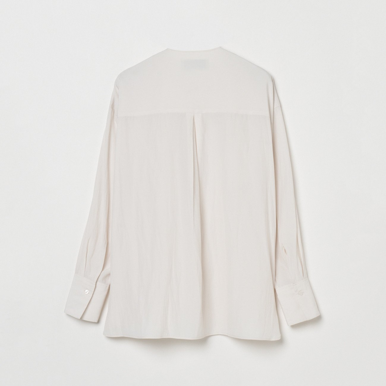 HELIOPOLE CREPE COLLARLESS SHIRT エリオポール トップス シャツ・ブラウス ホワイト ブルー