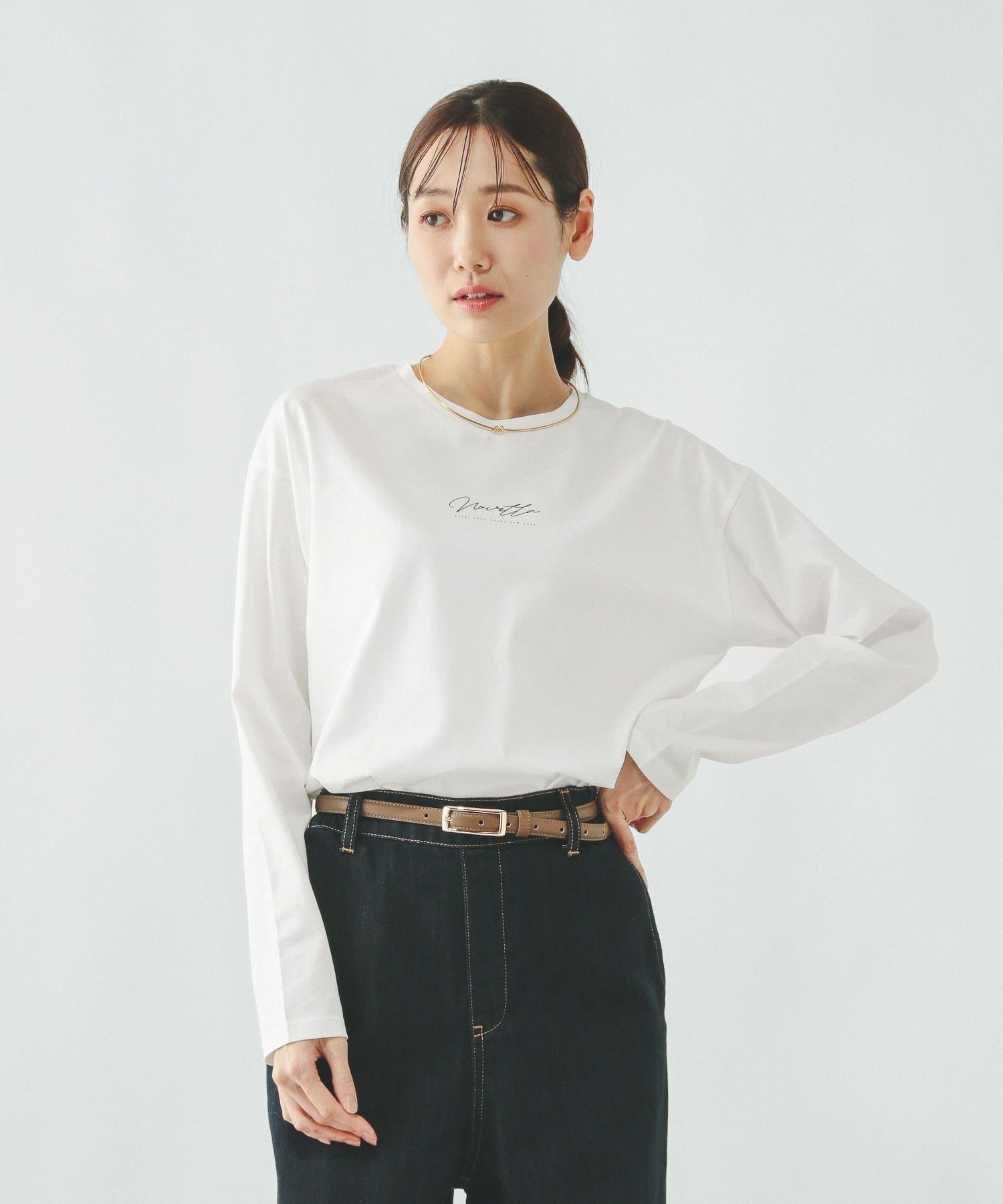 GLOBAL WORK リッチクリーンプリントロンT/636710 グローバルワーク トップス カットソー・Tシャツ ホワイト ブラック【送料無料】 stylife-15512596 Rakuten Fashion サンプル画像2