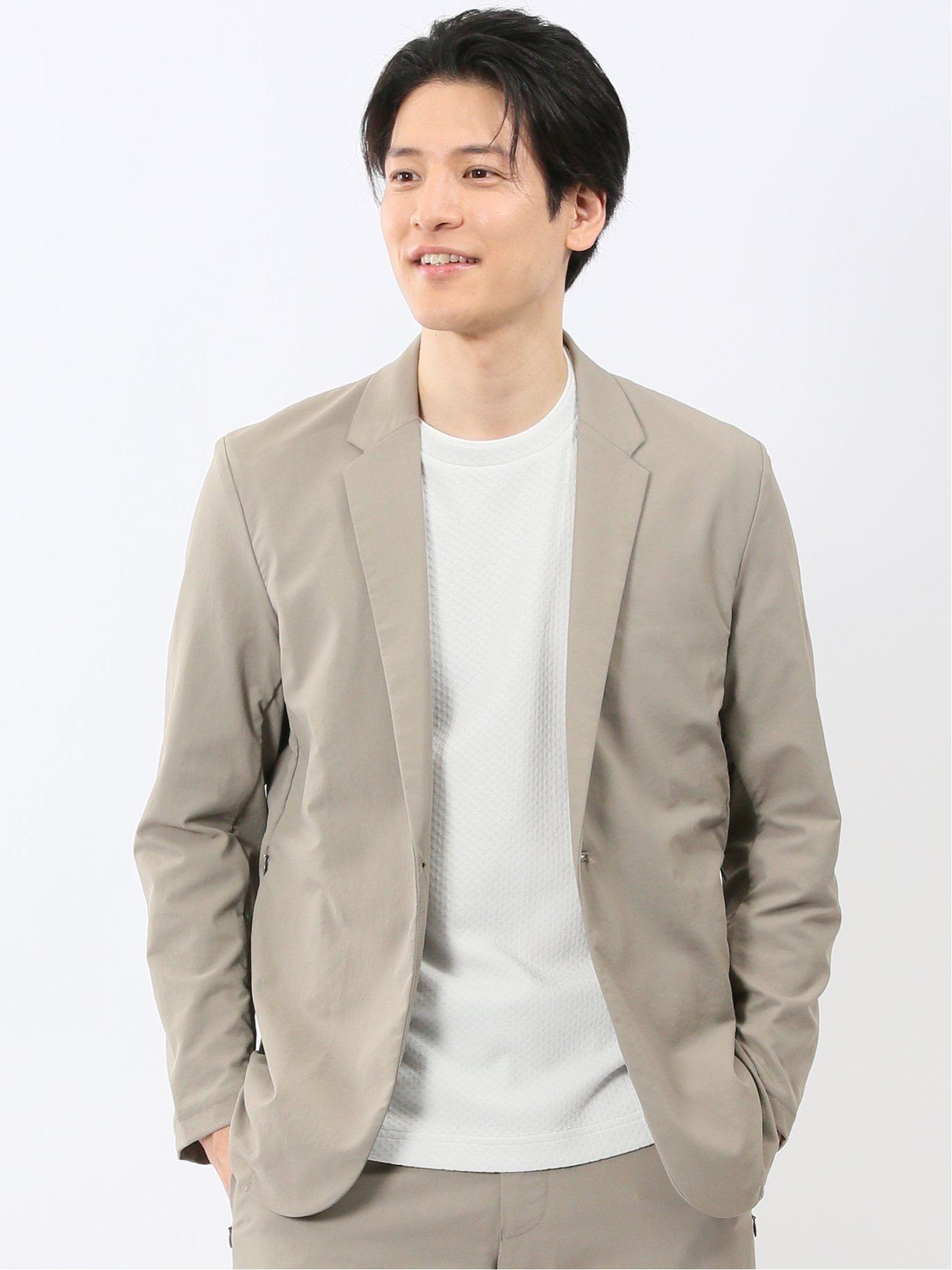 【SALE／10%OFF】m.f.editorial circle motion mode 1ボタン ジャケット(セットアップ可能) タカキュー ジャケット・アウター その他のジャケット・アウター ベージュ【送料無料】