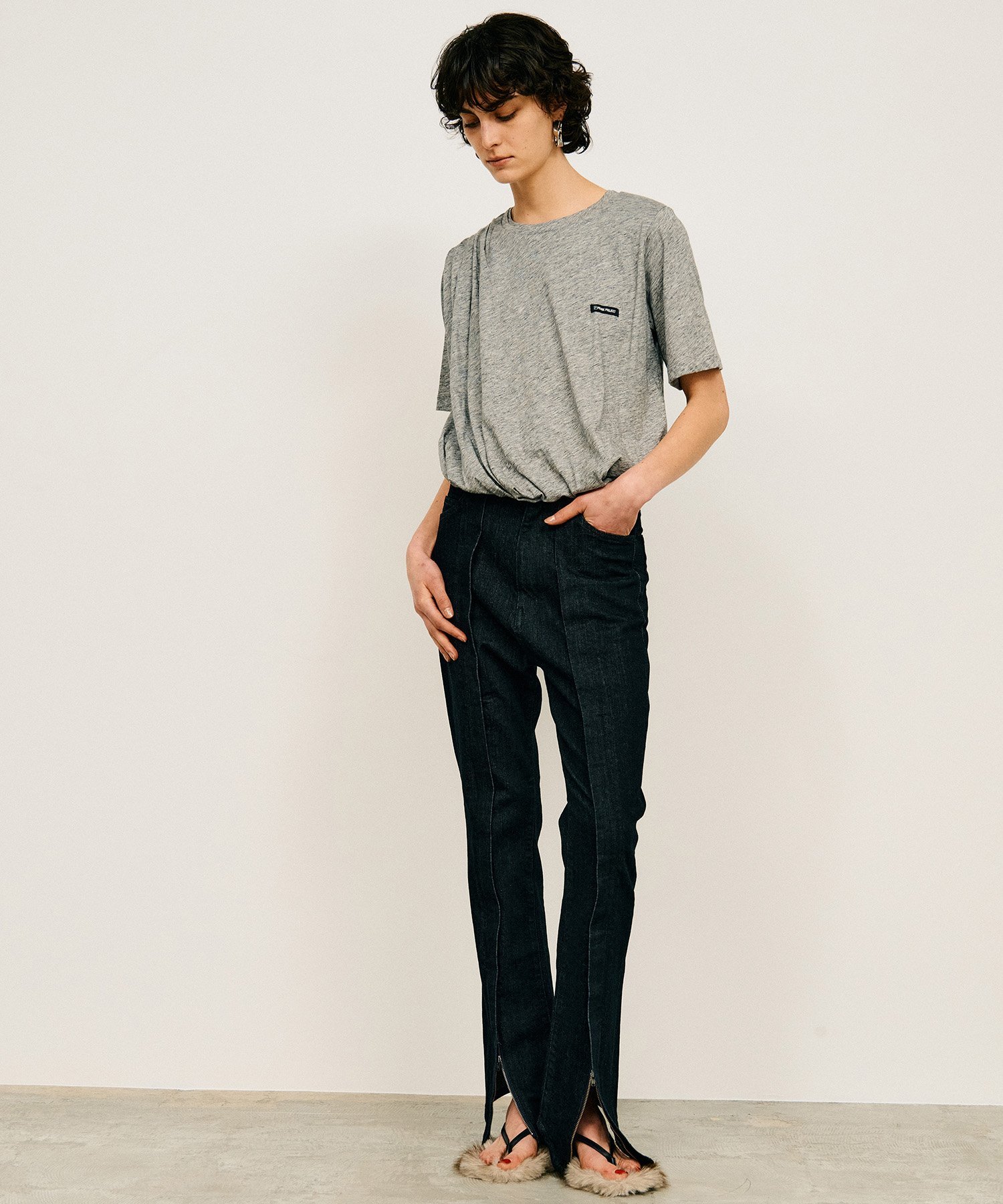 PRANK PROJECT スラブバルーンヘムTEE / Slub Balloon Hem T-Shirt プランク プロジェクト トップス カットソー・Tシャツ グレー ホワイト【送料無料】