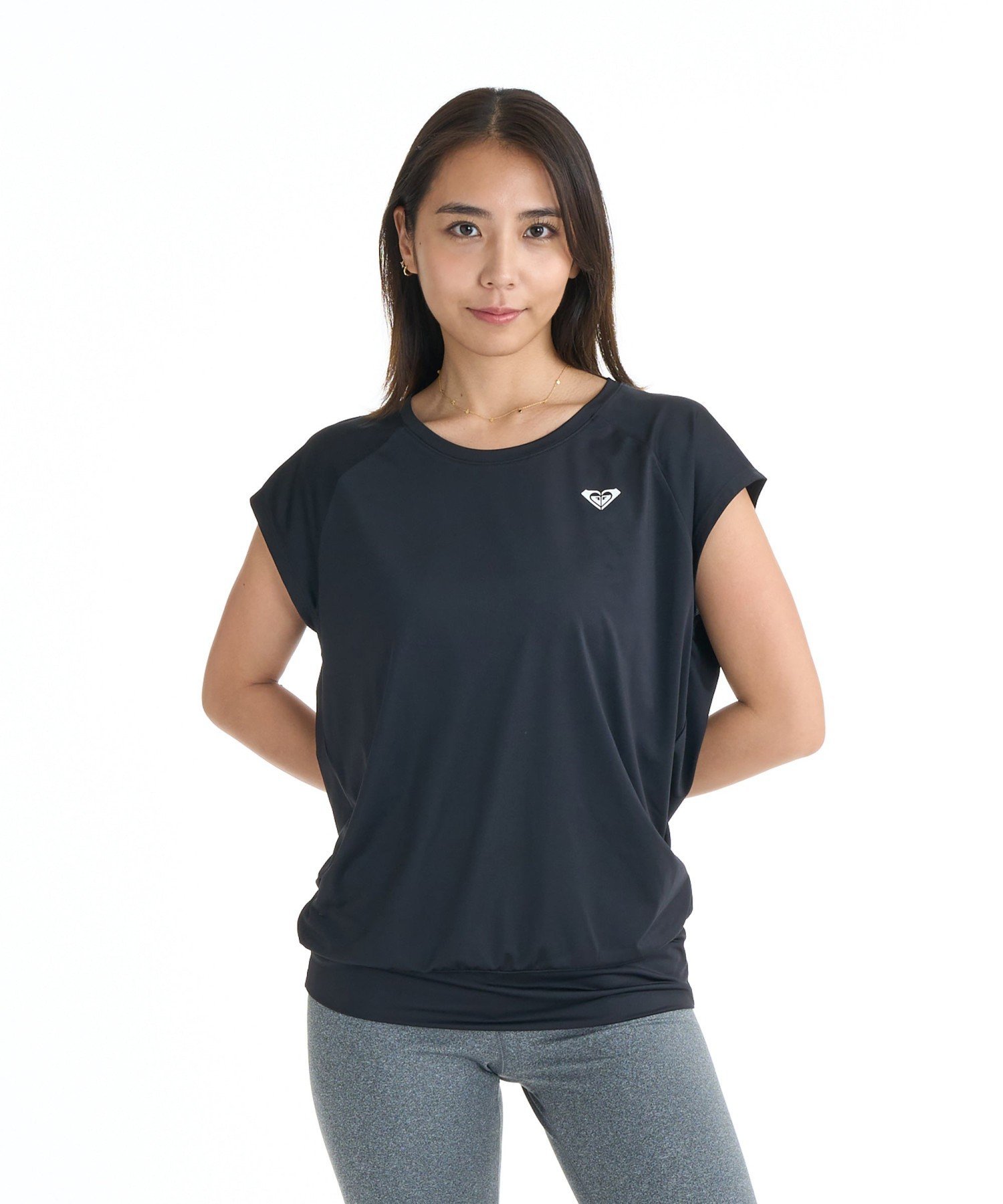 ROXY FITNESS MY 1ST ROXY TUNIC Tシャツ 【2026年春夏モデル】 ロキシー トップス カットソー・Tシャツ ホワイト ブラック