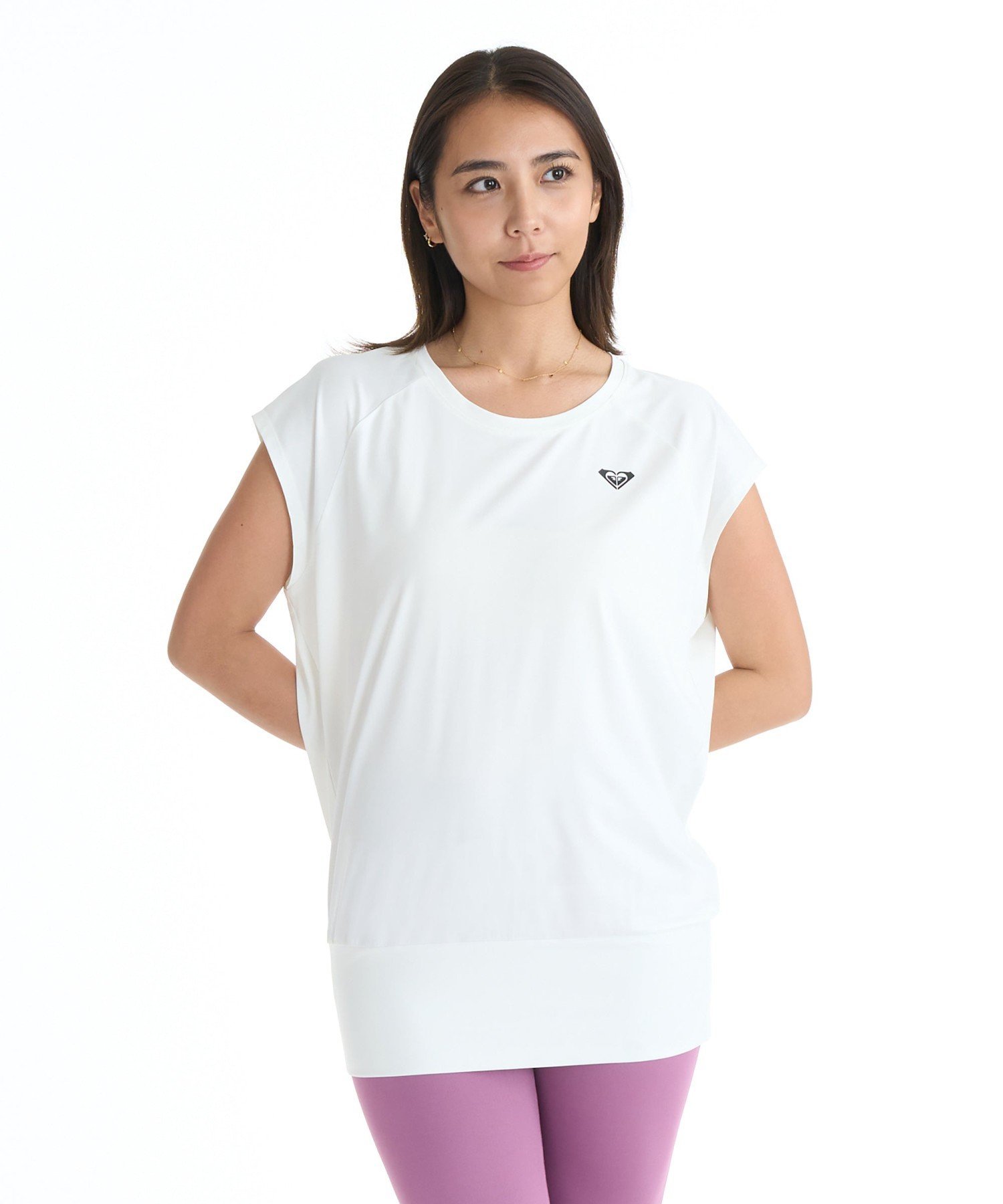 ROXY FITNESS MY 1ST ROXY TUNIC Tシャツ 【2026年春夏モデル】 ロキシー トップス カットソー・Tシャツ ホワイト ブラック
