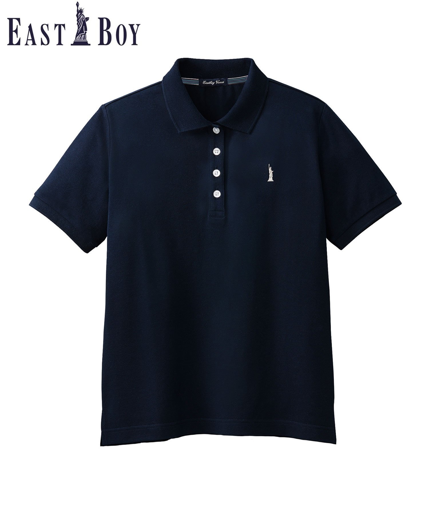 EASTBOY Venus ポロシャツ 半袖 ストレッチ スクール 制服 通学 中学生 高校生 イーストボーイ トップス ポロシャツ ホワイト ネイビー【送料無料】