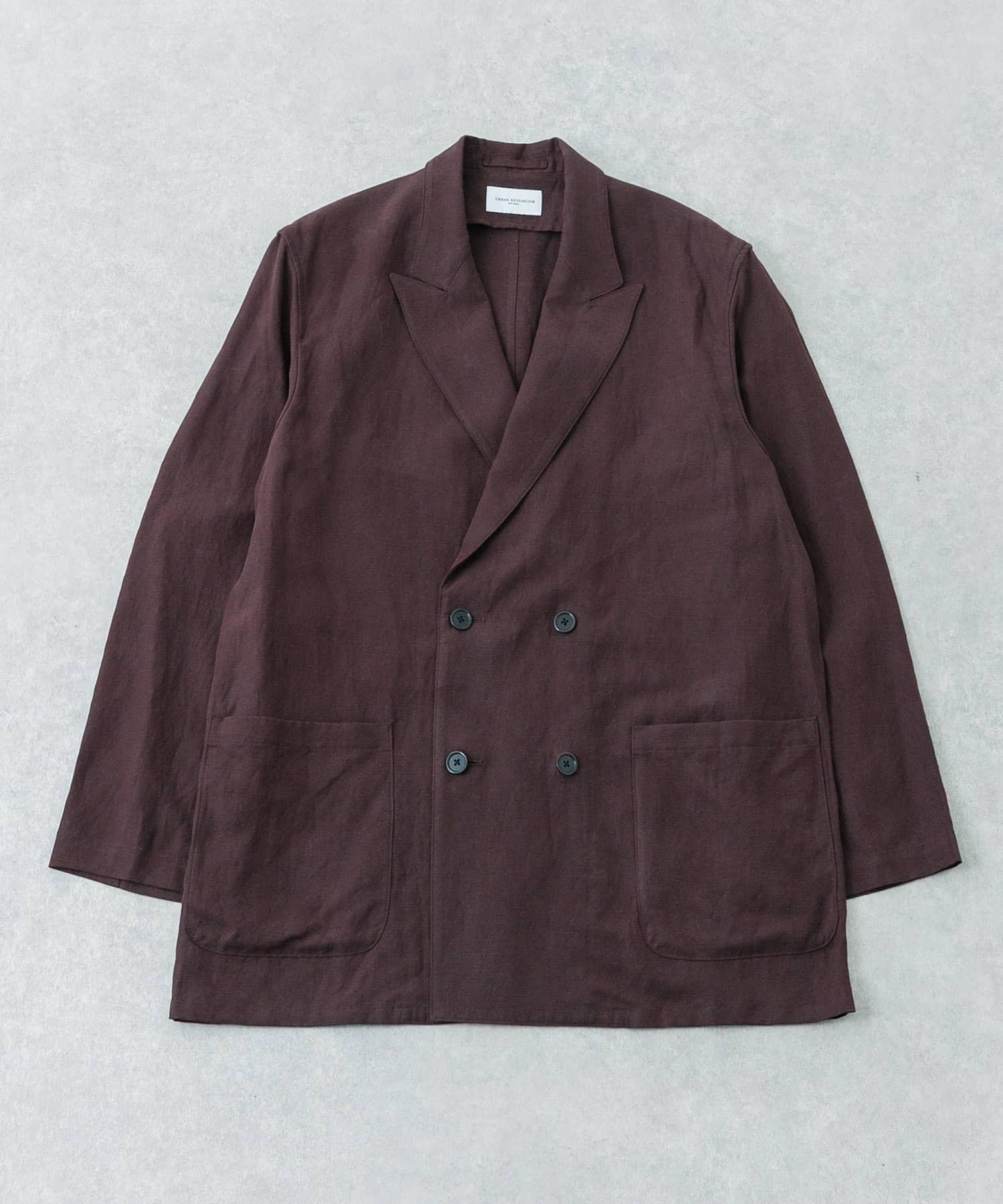 URBAN RESEARCH new basic SILK LINEN DOUBLE SHIRTS JACKET アーバンリサーチ ジャケット・アウター テーラードジャケット・ブレザー ブラウン ブラック