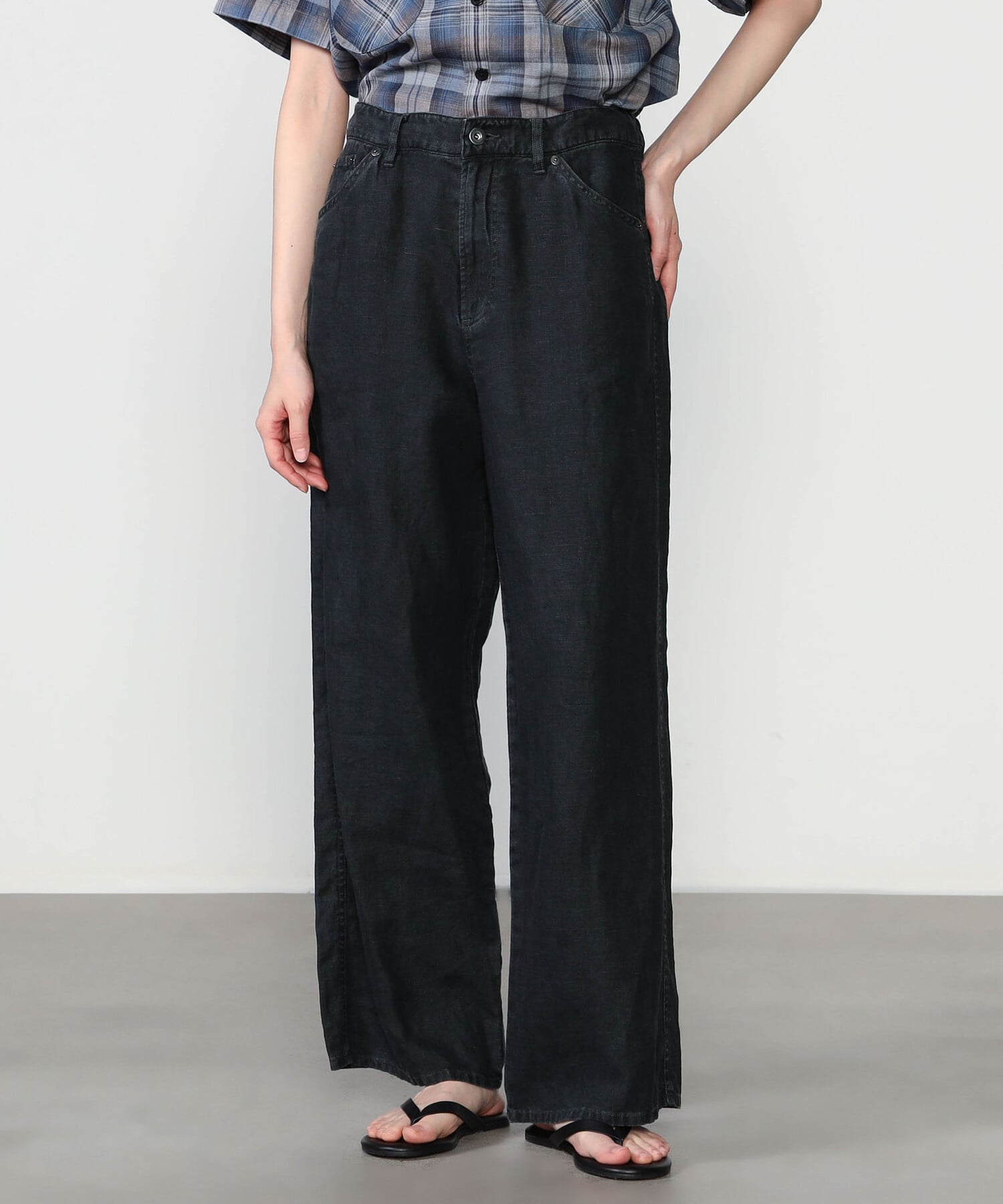 Bshop TICCA ｜ リネン ガーメントダイパンツ WOMEN ビショップ パンツ その他のパンツ カーキグリーン ベージュ グレー