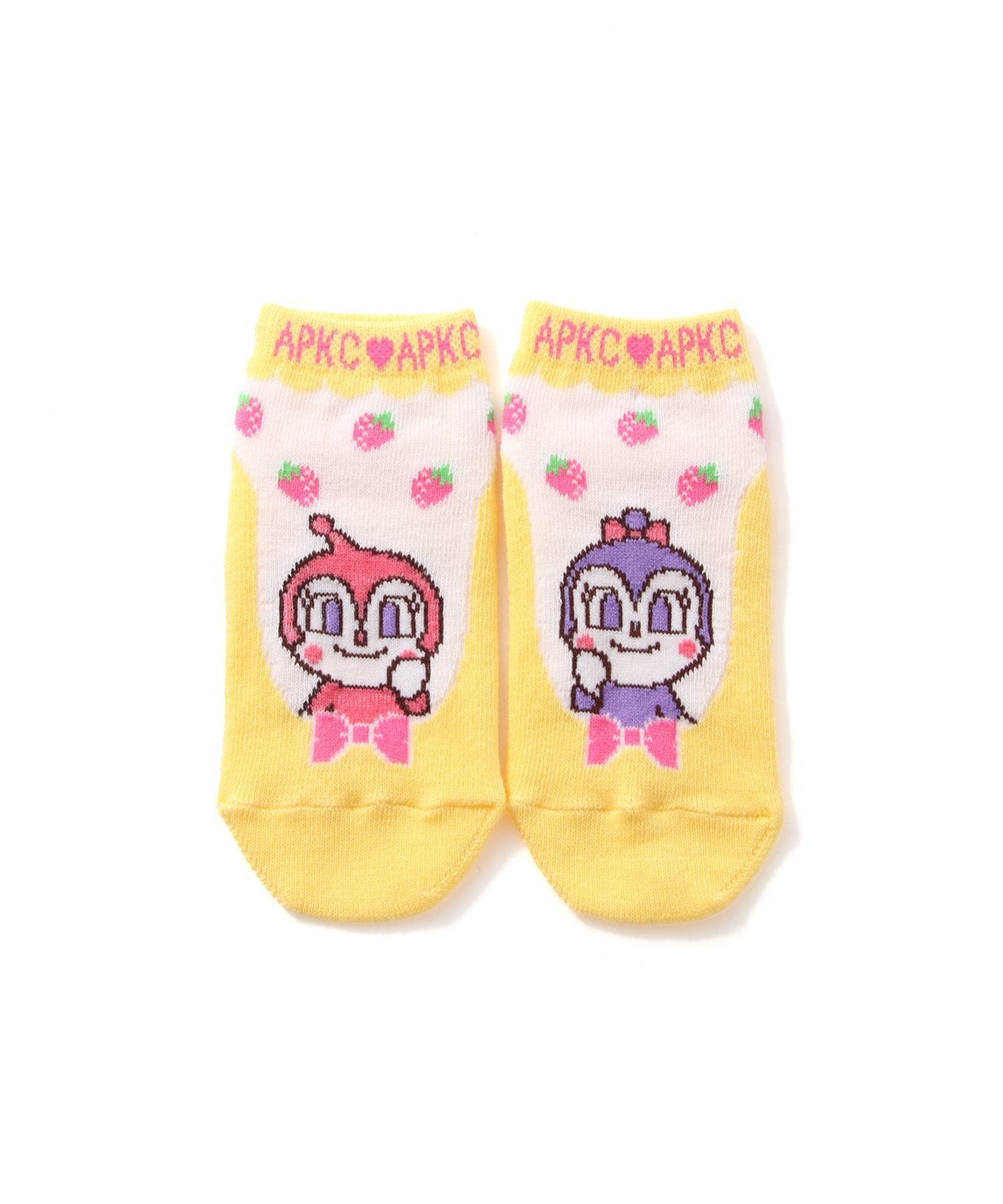 ANPANMAN KIDS COLLECTION ANPANMAN KIDS COLLECTION/(K)パンプス風ショートソックス アンパンマンキッズコレクション 靴下・レッグウェア 靴下 イエロー ピンク