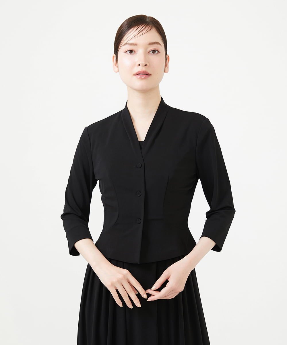 Sybilla ストレッチポンチジャケット シビラ ジャケット・アウター ノーカラージャケット ブラック