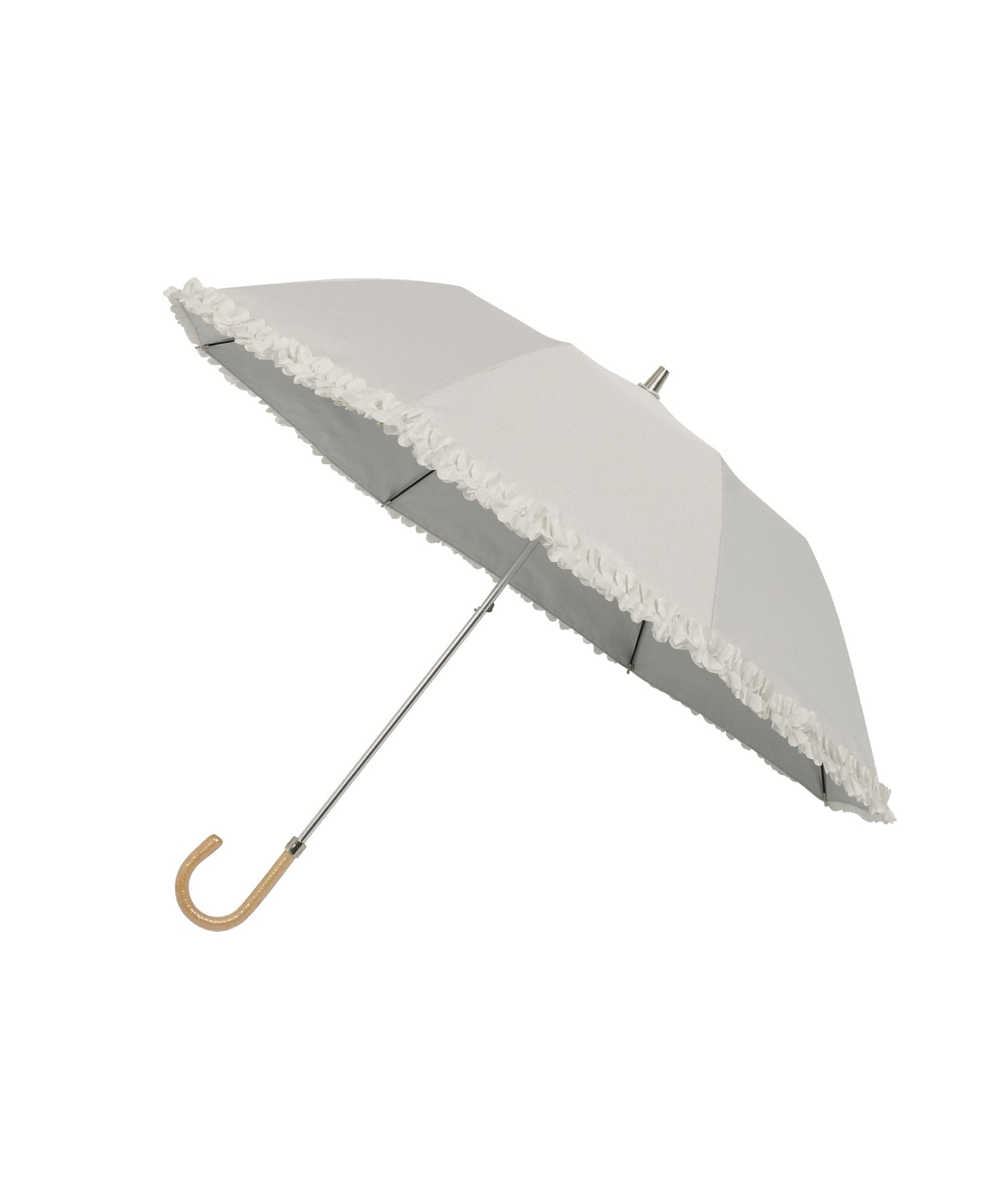 LANVIN en Bleu(ランバン オン ブルー) 日傘 楽折 折りたたみ ドビーフリル 晴雨兼用 遮熱 遮光 雨の日OK ムーンバット ファッション雑貨 折りたたみ傘 グレー ブラック ベージュ ブルー