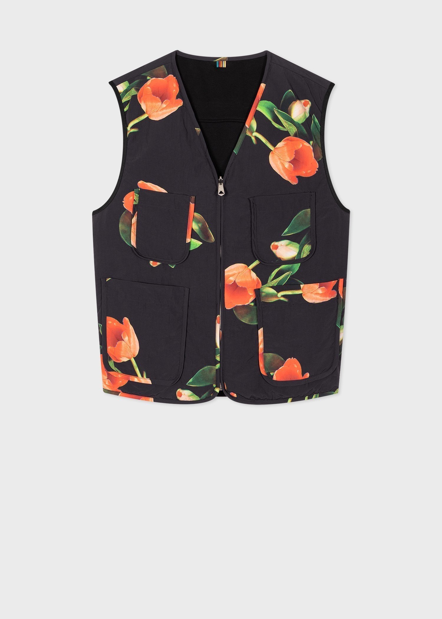 【SALE／90%OFF】Paul Smith Paul Smith + Pop Trading Company "Tulip" リバーシブル ベスト ポール・スミス トップス ベスト・ジレ ブラック【送料無料】