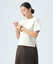 BEAMS HEART WOMEN 【秋まで使える】【手洗い可】リバー 配色 ニット プルオーバー 25AW 半袖 ビームス ハート トップス ニット ホワイト ネイビー【送料無料】