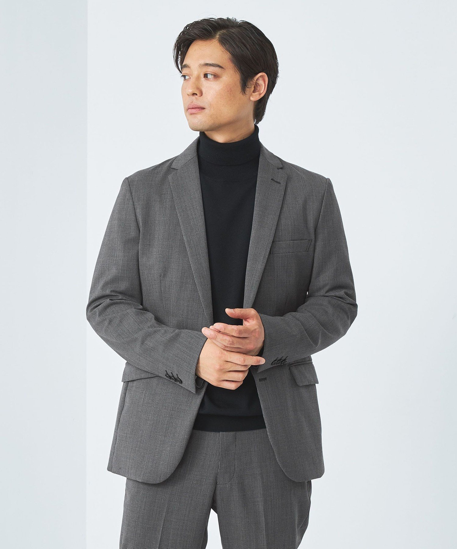 【SALE／70%OFF】UNITED ARROWS green label relaxing A+ TWPU チドリ スリム 2B ジャケット -ウォッシャブル・ストレッチ・防シワ- ユナイテッドアローズ アウトレット ジャケット・アウター テーラードジャケット・ブレザー ネイビー グレー【送料無料】