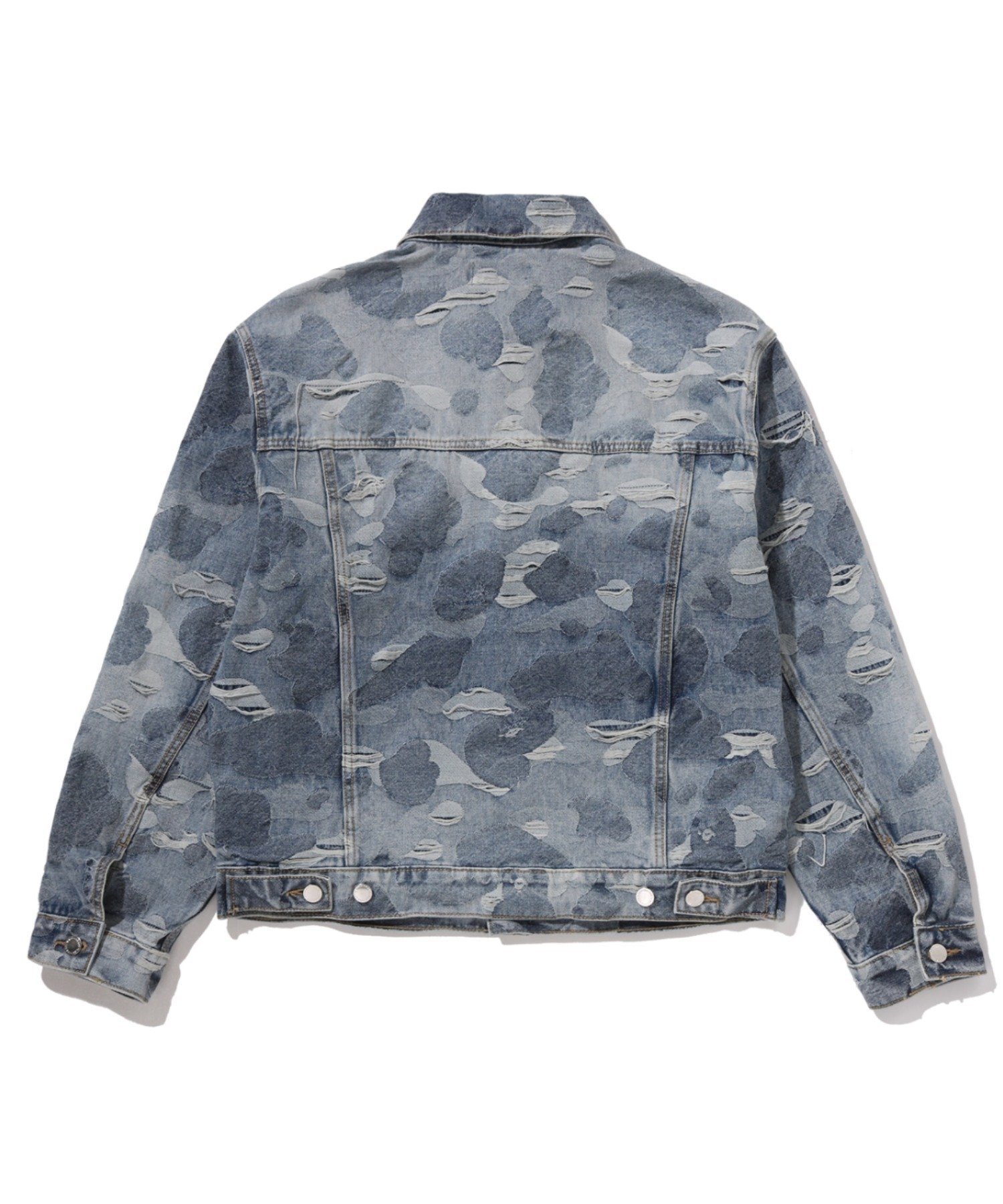 SOLID CAMO JACQUARD DENIM TRUCKER JACKET ア ベイシング エイプ ジャケット・アウター デニムジャケット ネイビー