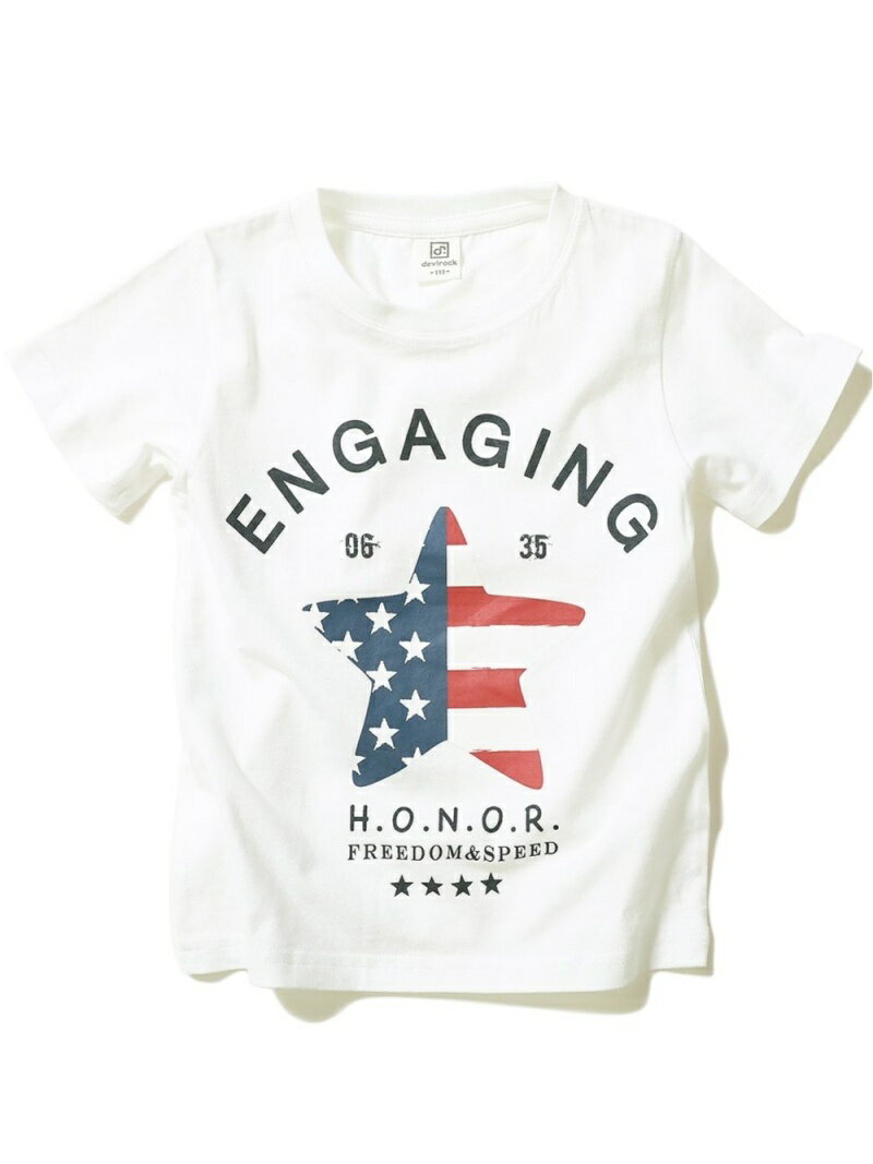 devirock プリント半袖Tシャツ デビロック トップス その他のトップス ホワイト ブラック ブルー ベージュ グリーン オレンジ ブラウンのサムネイル