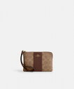 【SALE/62%OFF】COACH OUTLET 【公式】コーナー ジップ リストレット・シグネチャー キャンバス・ストライプ コーチ アウトレット 財布・ポ...