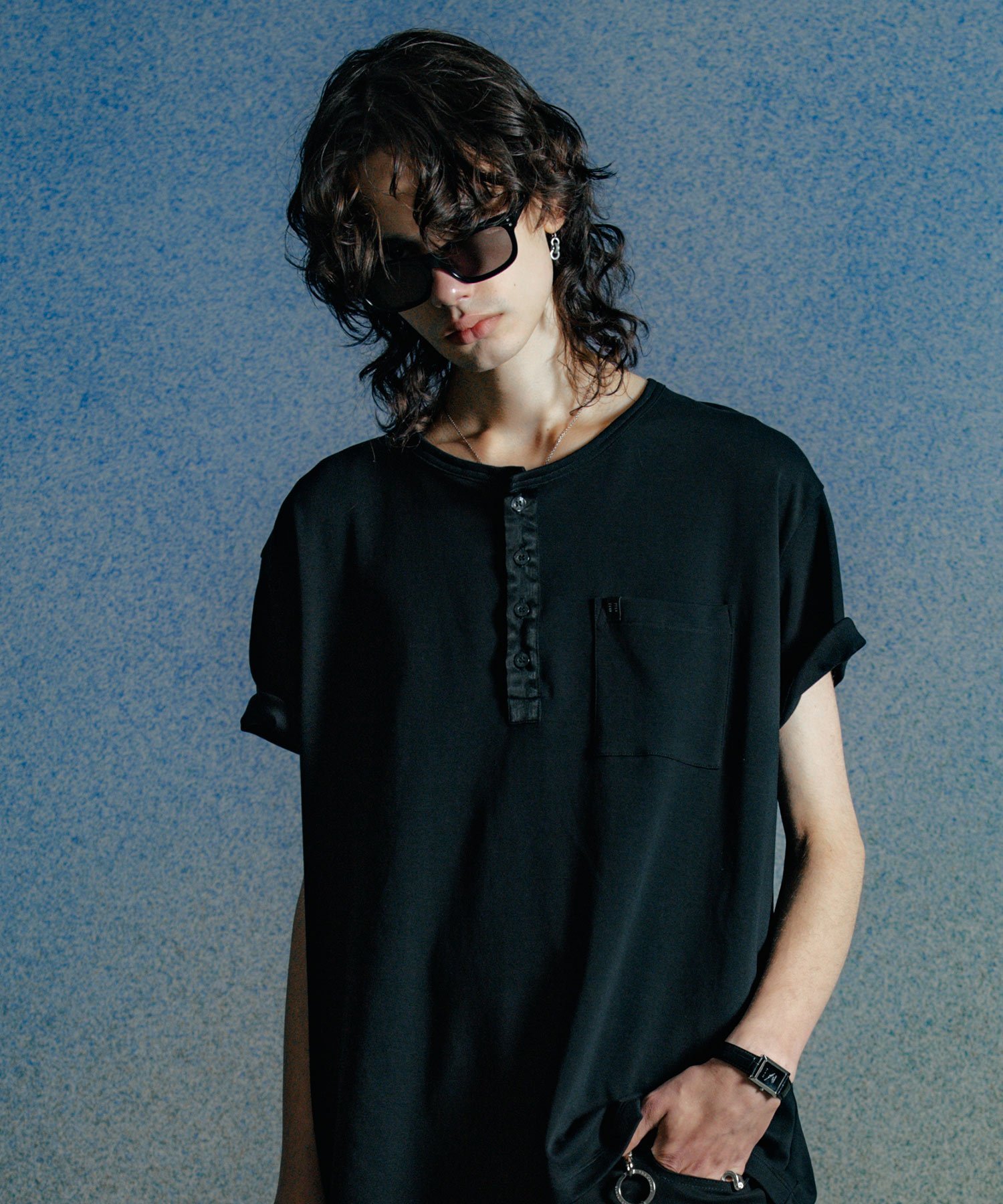THE CRIMIE EDDIE SHORT LENGTH HENRY NECK T SHIRT ガ