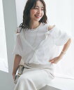 La boutique BonBon 【女子力UP!】シアーストライプシャツドッキングカットソー ラブティックボンボン トップス カットソー・Tシャツ ネイビー ピンク ホワイト【送料無料】
