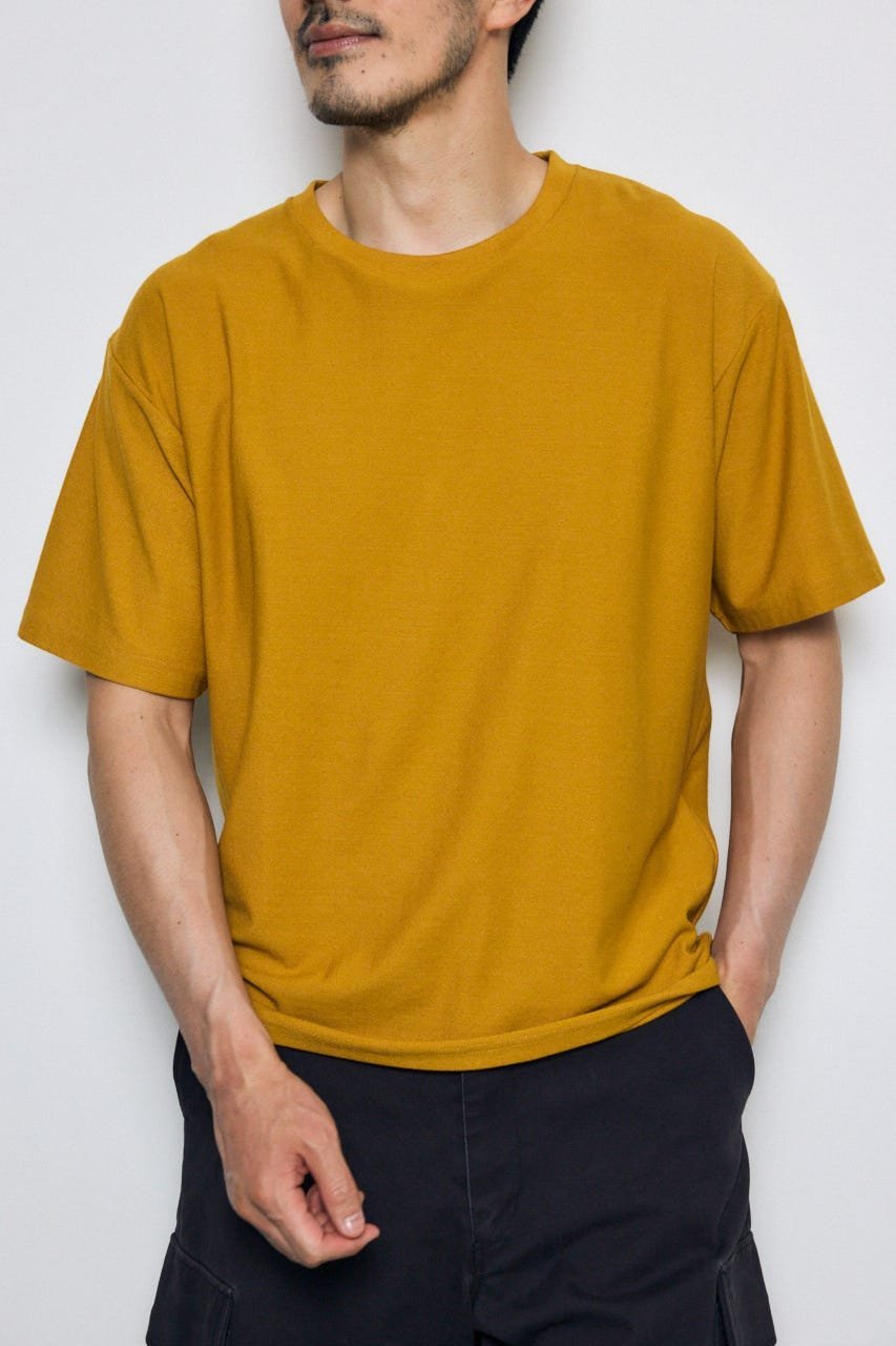 梨地ブークレトップス アズールバイマウジー トップス カットソー・Tシャツ グレー ホワイト ブラック イエロー