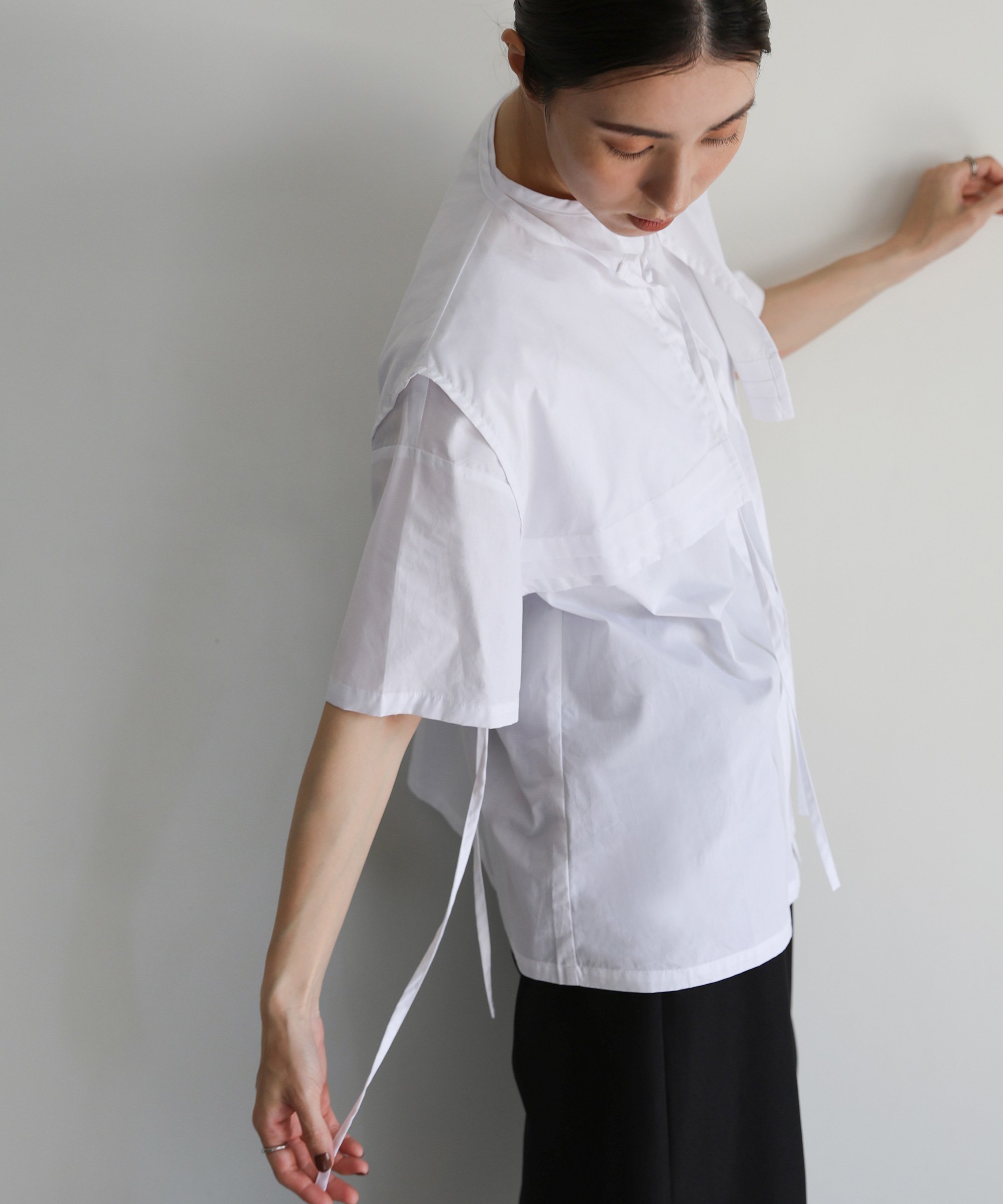 SELECT MOCA 【体系カバー】2wayビッグカラーセットシャツ【by SON】 セレクトモカ トップス シャツ・ブラウス