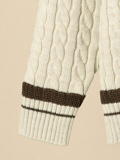 Wool Cable Cricket Sweater 116-05-0247: Beige Wool Cable Cricket Sweater 116-05-0247: Beige
