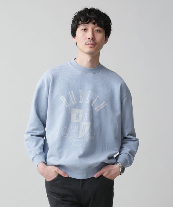 【SALE／60%OFF】NANO universe LB.04/Cityロゴ スウェット DUBLIN ナノユニバース トップス カットソー・Tシャツ ブルー ブラウン グリーン