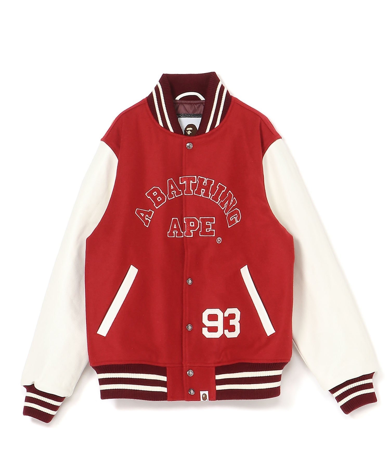 A BATHING APE GIANT APE HEAD VARSITY JACKET M ア ベイシング エイプ 福袋・ギフト・その他 その他 レッド パープル【送料無料】