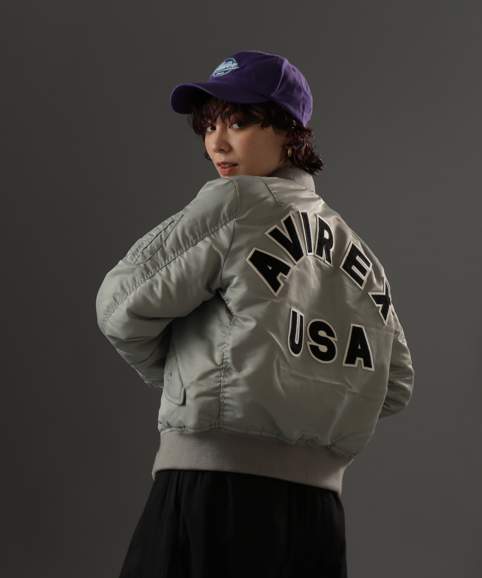 AVIREX 《WOMENS》MA-1 コマーシャル ロゴ/MA-1 COMMERCIAL LOGO アヴィレックス ジャケット アウター ブルゾン ジャンパー シルバー ブラック レッド グリーン【送料無料】