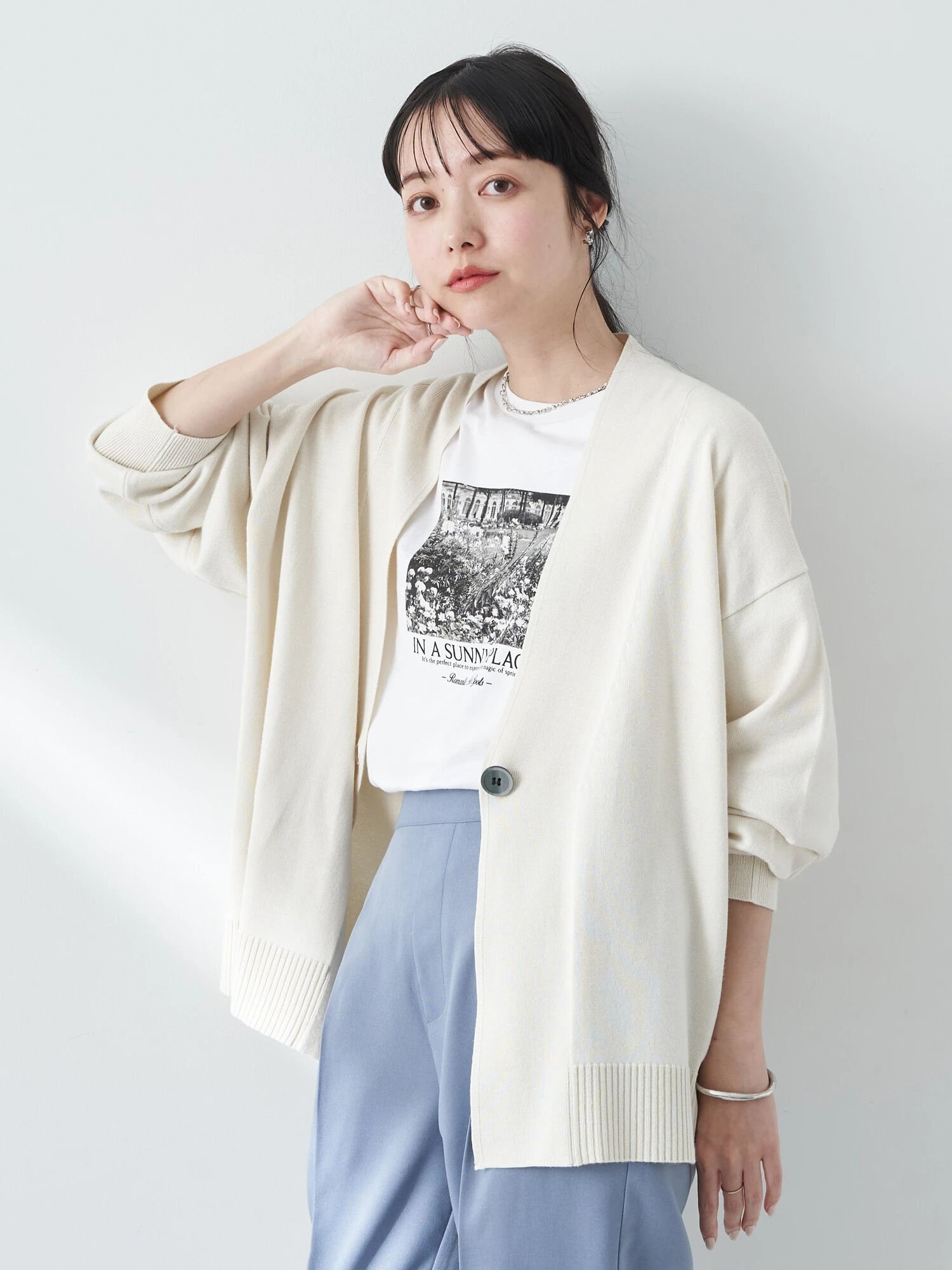 楽天Rakuten Fashion【SALE／30％OFF】earth music&ecology UVカット加工BIGカーディガン レディース/夏/24SS アースミュージック&エコロジー トップス カーディガン ホワイト グレー ピンク ブルー レッド