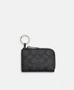 【SALE/62%OFF】COACH OUTLET 【公式】ジップ キー ケース・シグネチャー キャンバス コーチ アウトレット 財布・ポーチ・ケース その他の財布・ポーチ・ケース ブラック【送料無料】