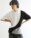 【SALE/51%OFF】tk.TAKEO KIKUCHI ニットドッキングカーブスイッチカットソー ティーケータケオキクチ トップス カットソー・Tシャツ ブラック ホワイト【送料無料】