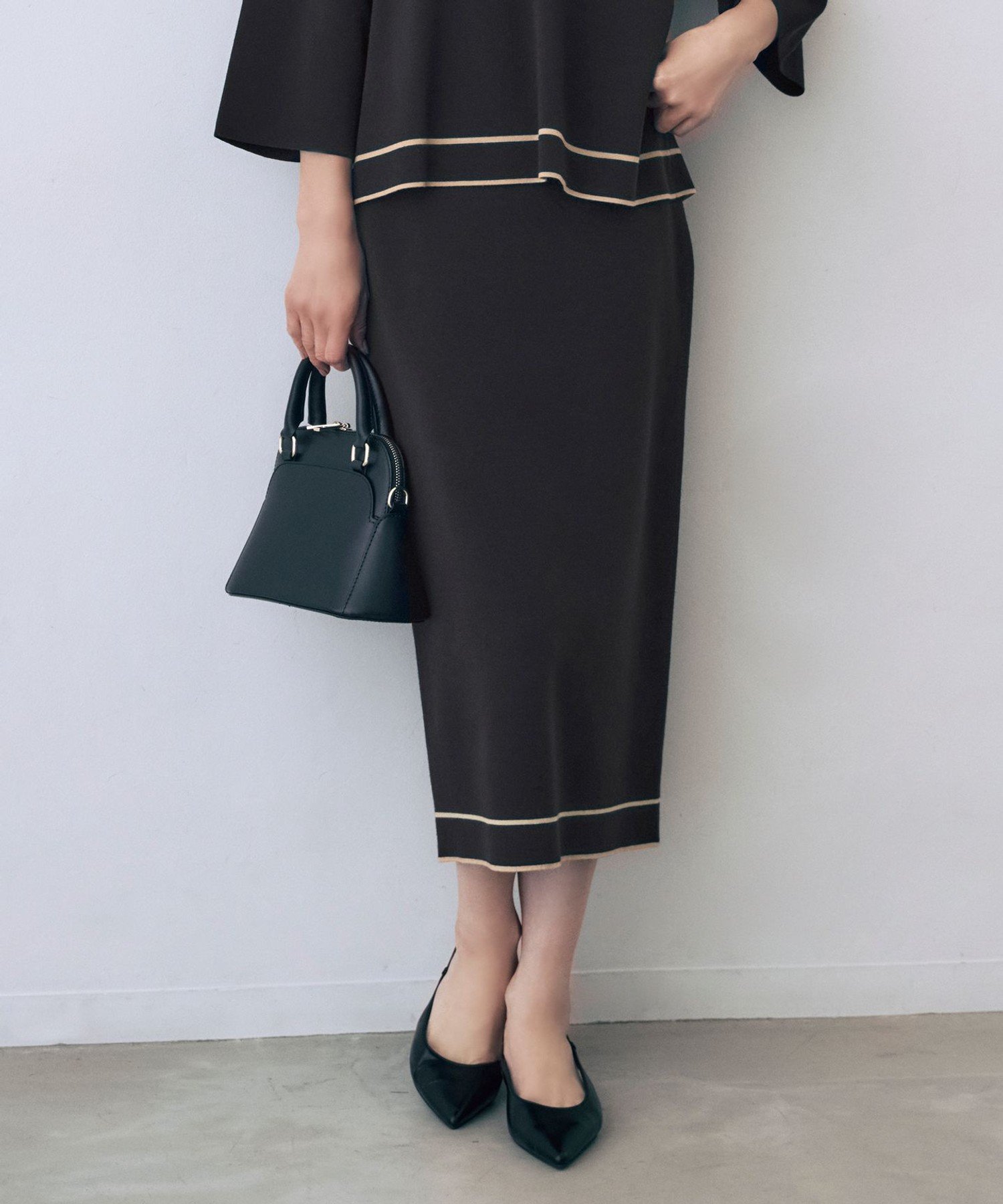 【SALE／50%OFF】自由区 L レーヨンストレッチIライン スカート ジユウク スカート ロング・マキシスカート ネイビー ピンク【送料無料】