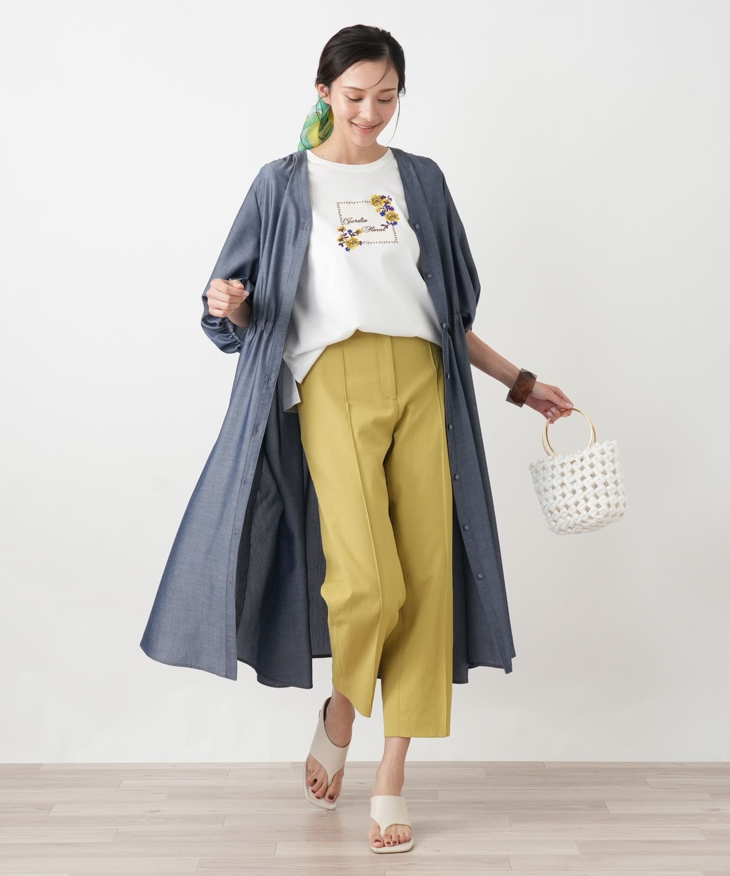 Leilian PLUS HOUSE クロップドパンツ レリアン プラスハウス パンツ その他のパンツ ブルー ネイビー グリーン