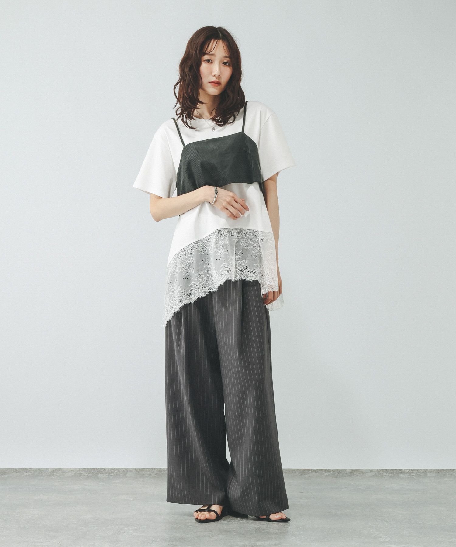 GLOBAL WORK リッチクリーン透けにくいカーブレースT/1054504 グローバルワーク トップス カットソー・Tシャツ ホワイト stylife-15796831 Rakuten Fashion サンプル画像3